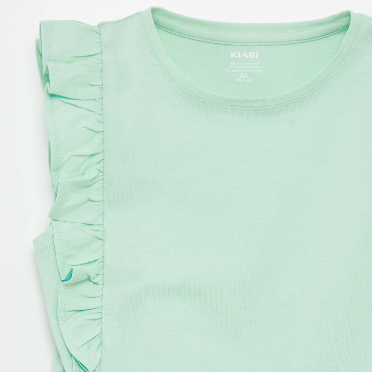 Jersey T-shirt with ruffles GREEN