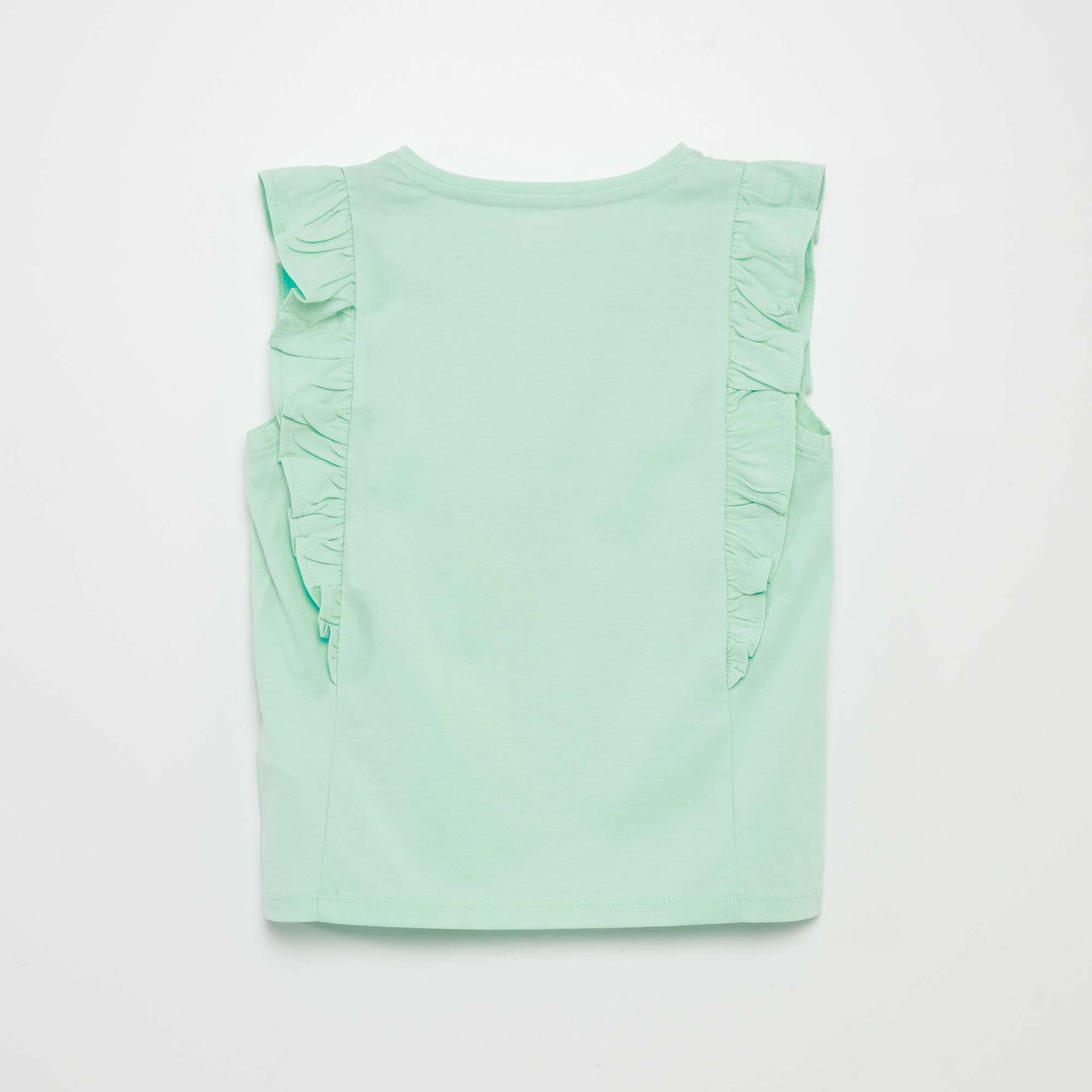 Jersey T-shirt with ruffles GREEN