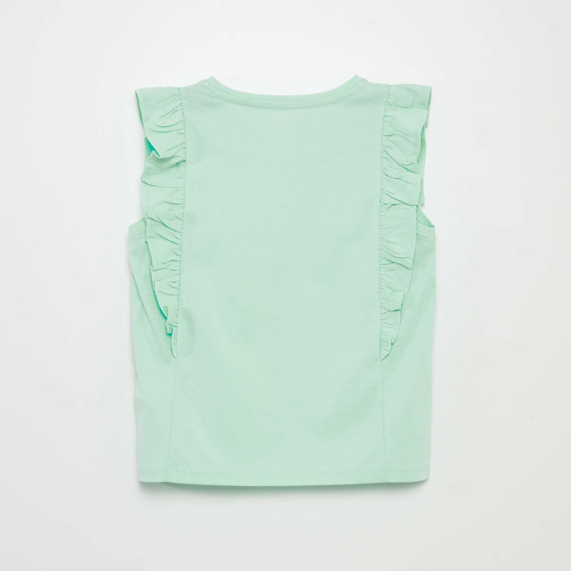 Jersey T-shirt with ruffles GREEN