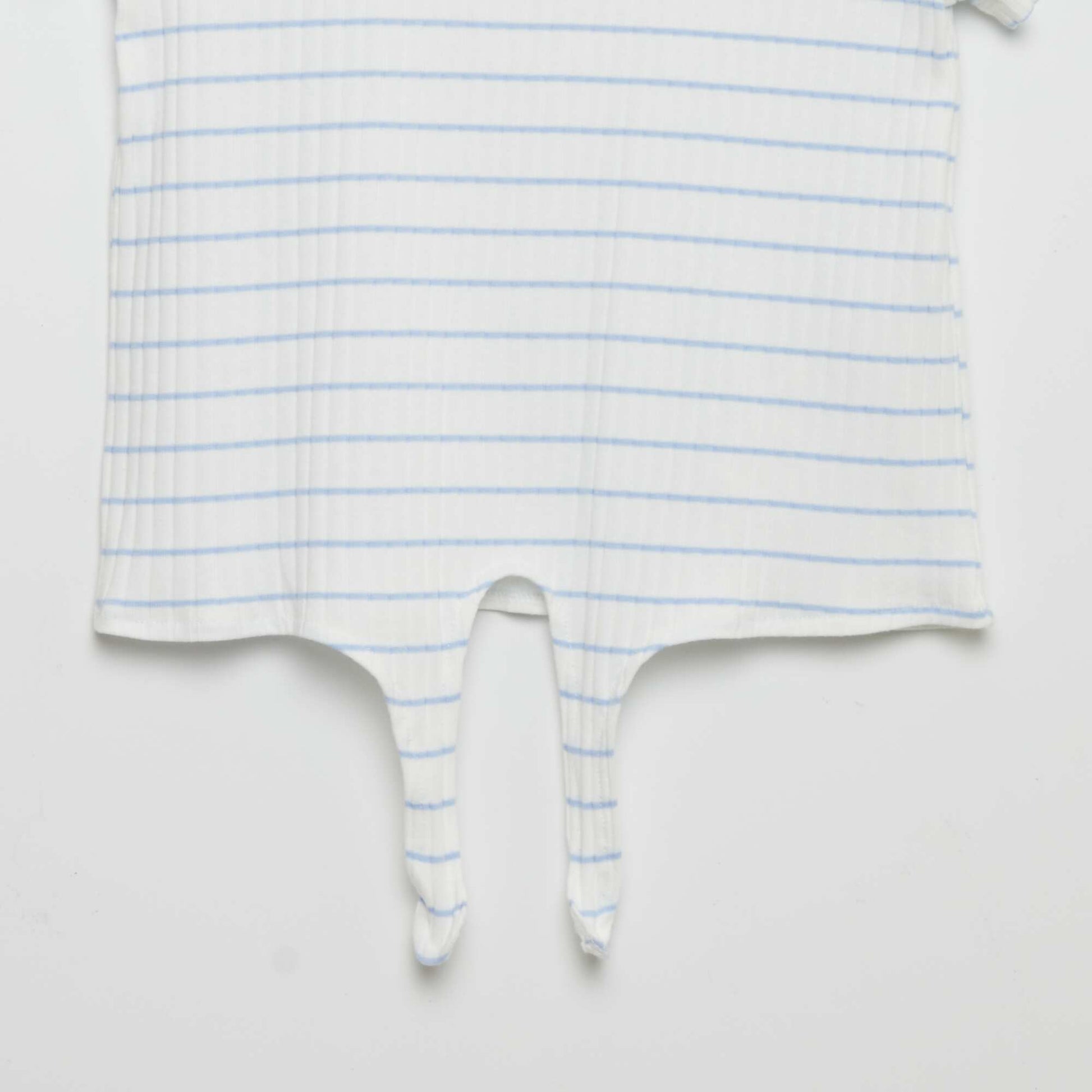 Ribbed T-shirt to tie at the hem BLUE