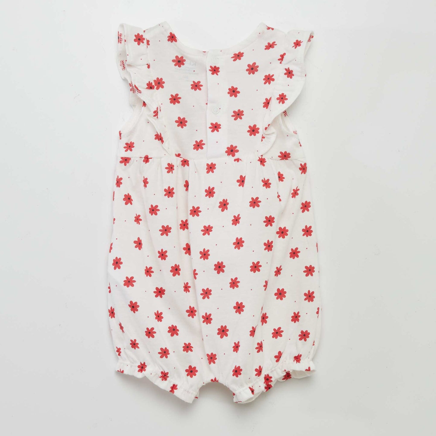 Printed cotton romper WHITE