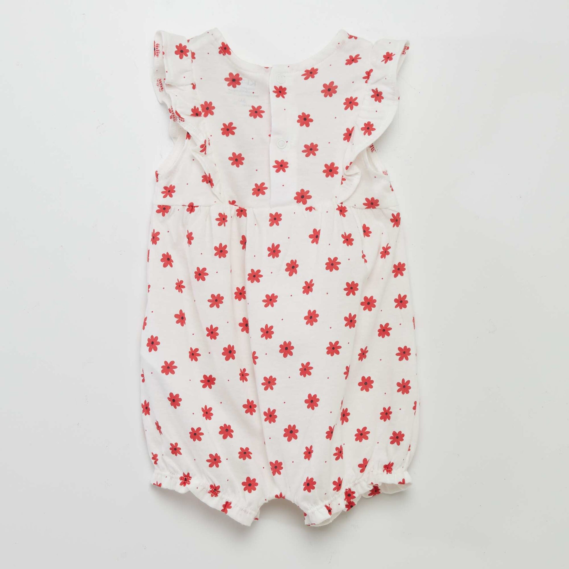 Printed cotton romper WHITE