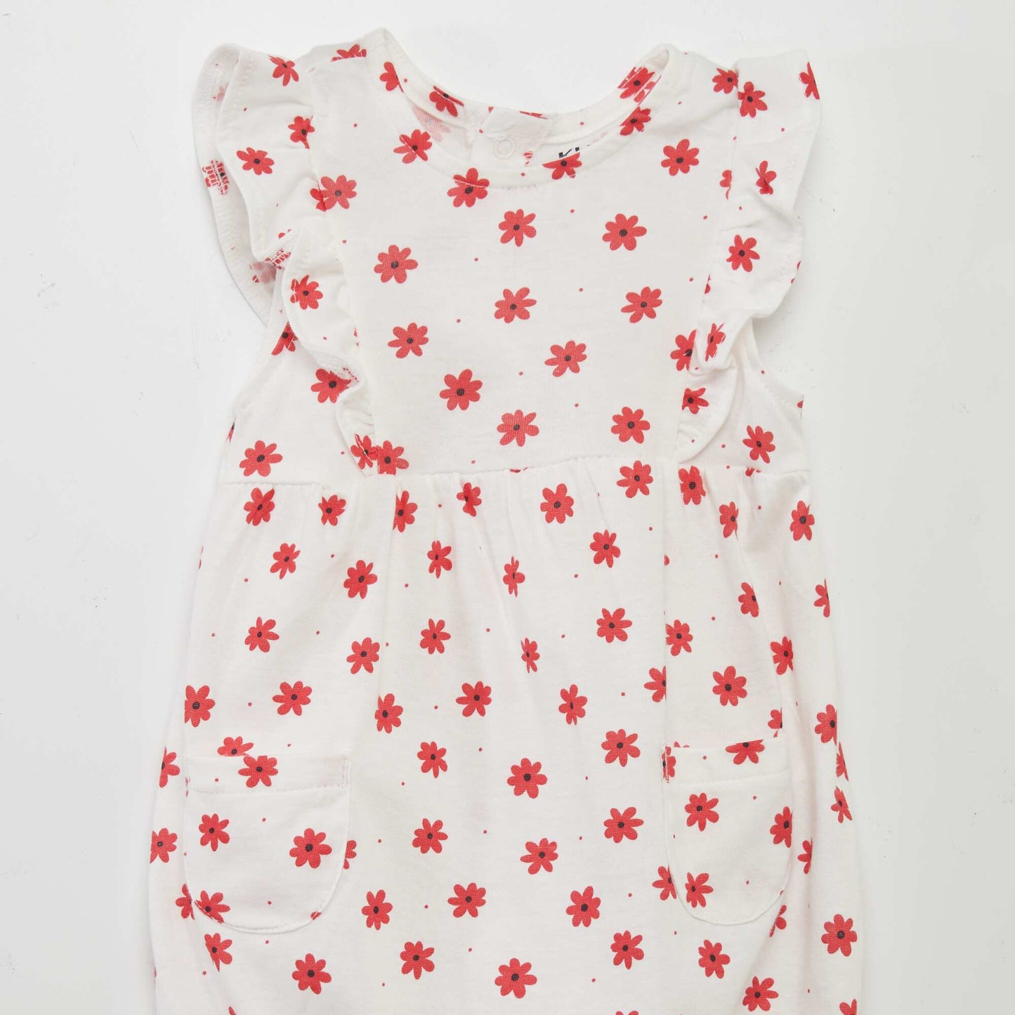 Printed cotton romper WHITE