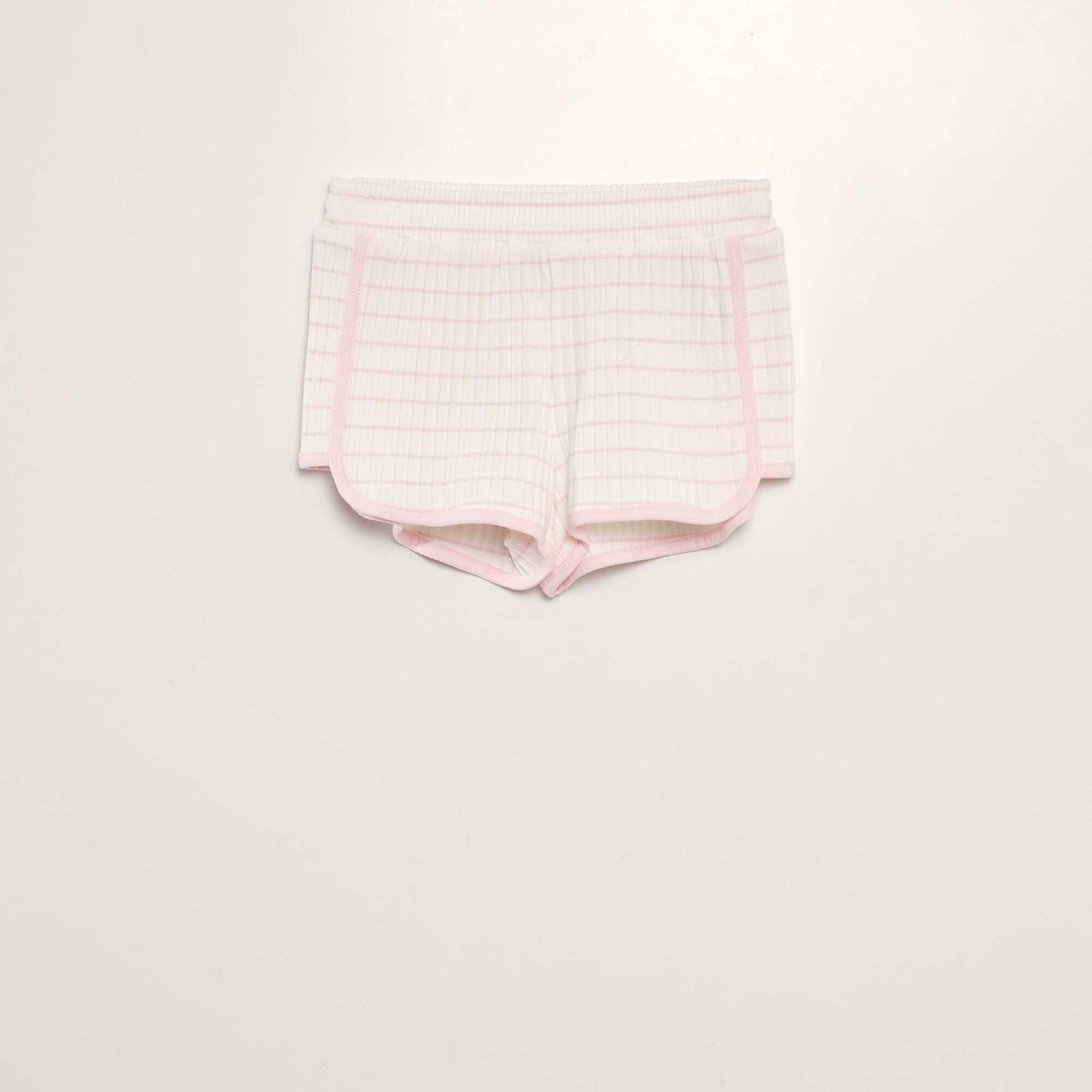 Ribbed knit striped shorts PINK