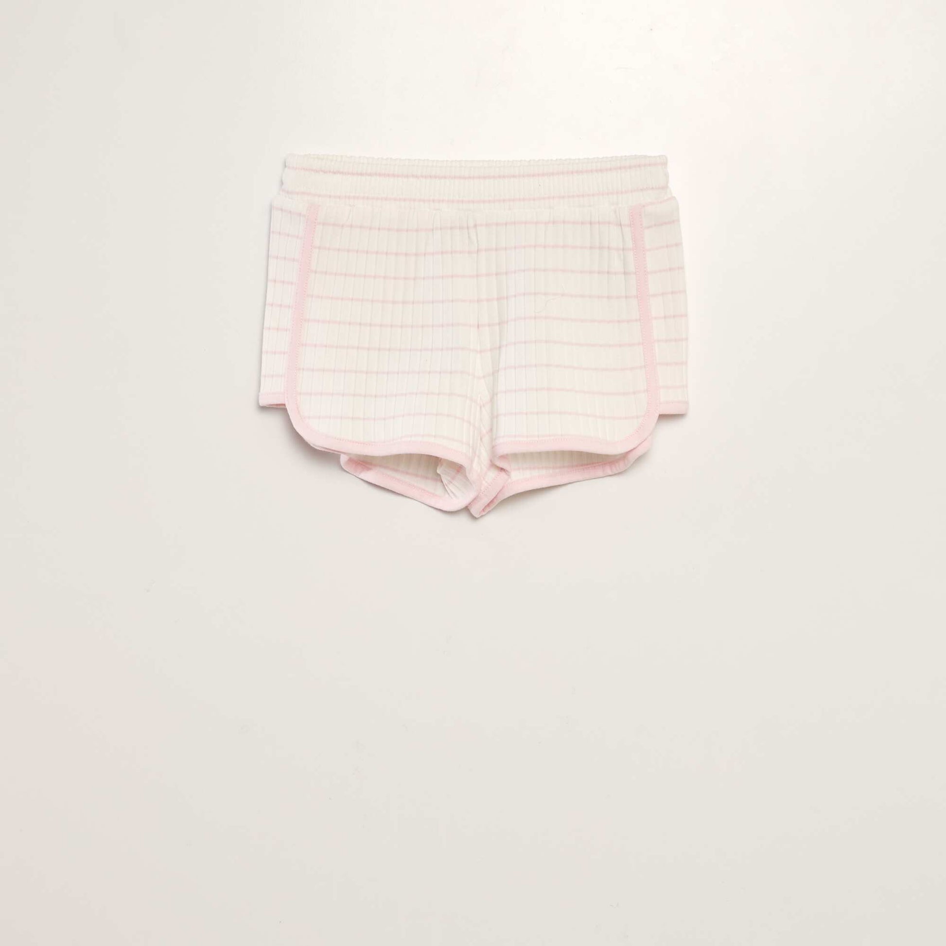Ribbed knit striped shorts PINK