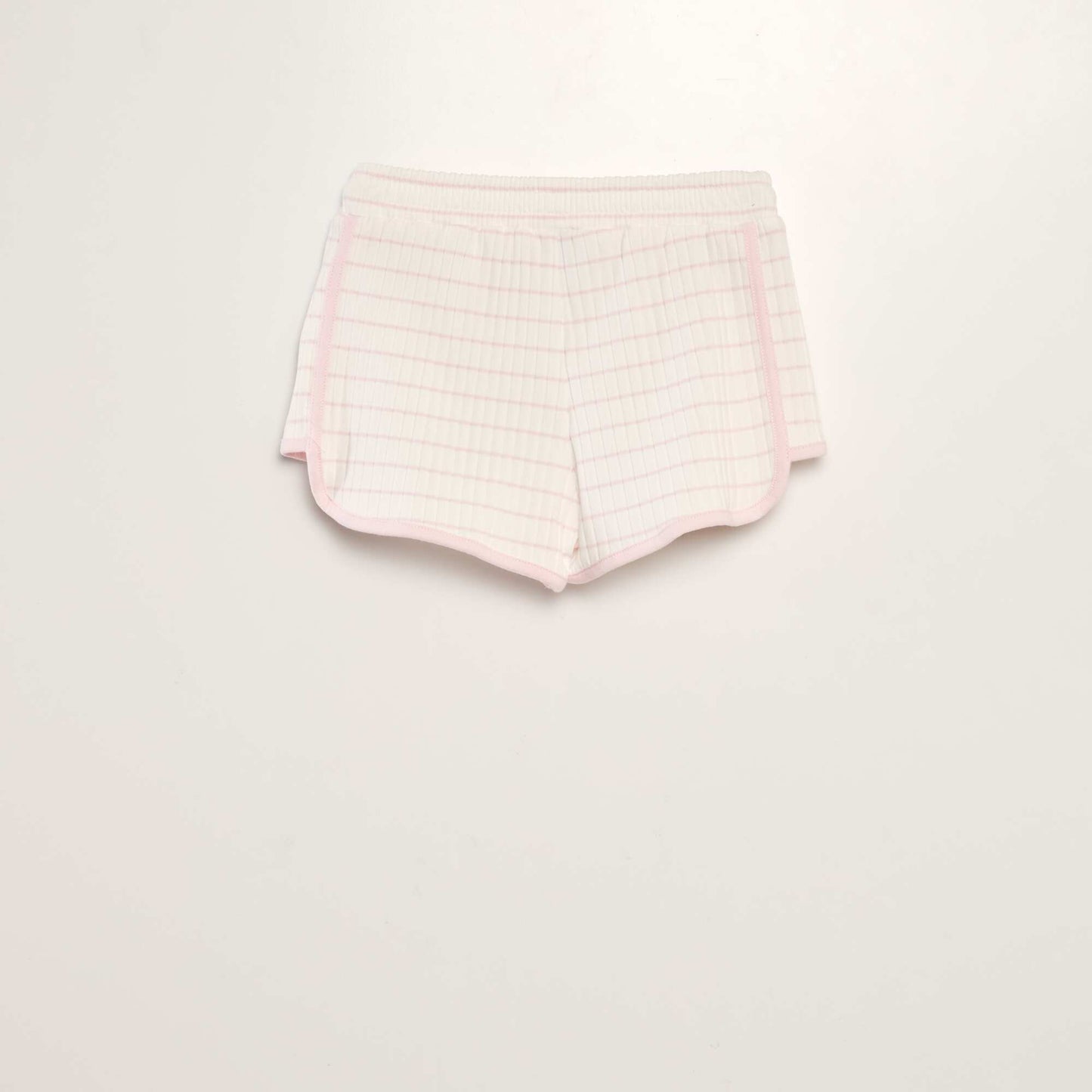 Ribbed knit striped shorts PINK