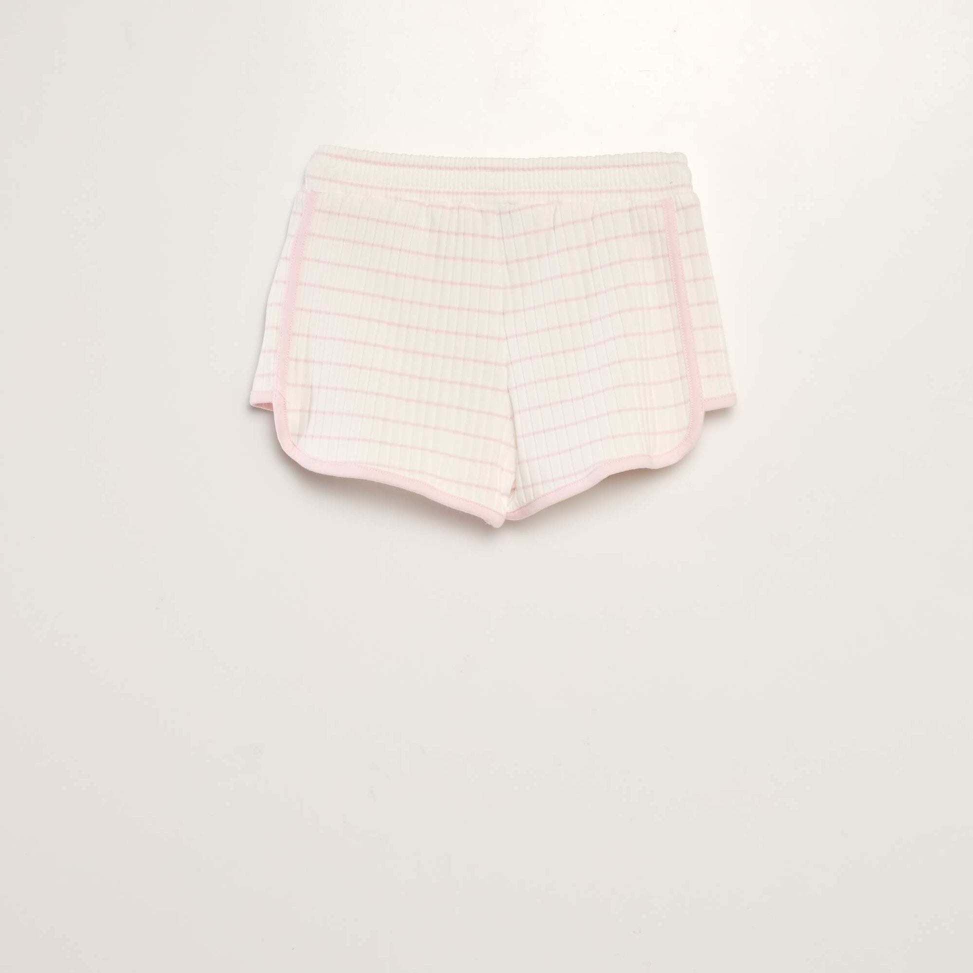 Ribbed knit striped shorts PINK