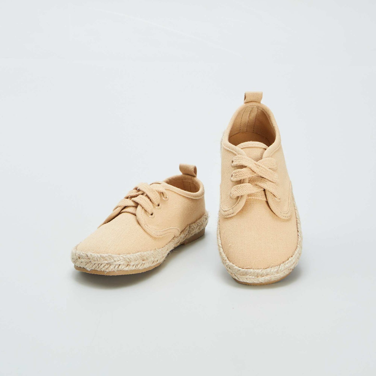 Espadrille-style lace-up trainers BEIGE
