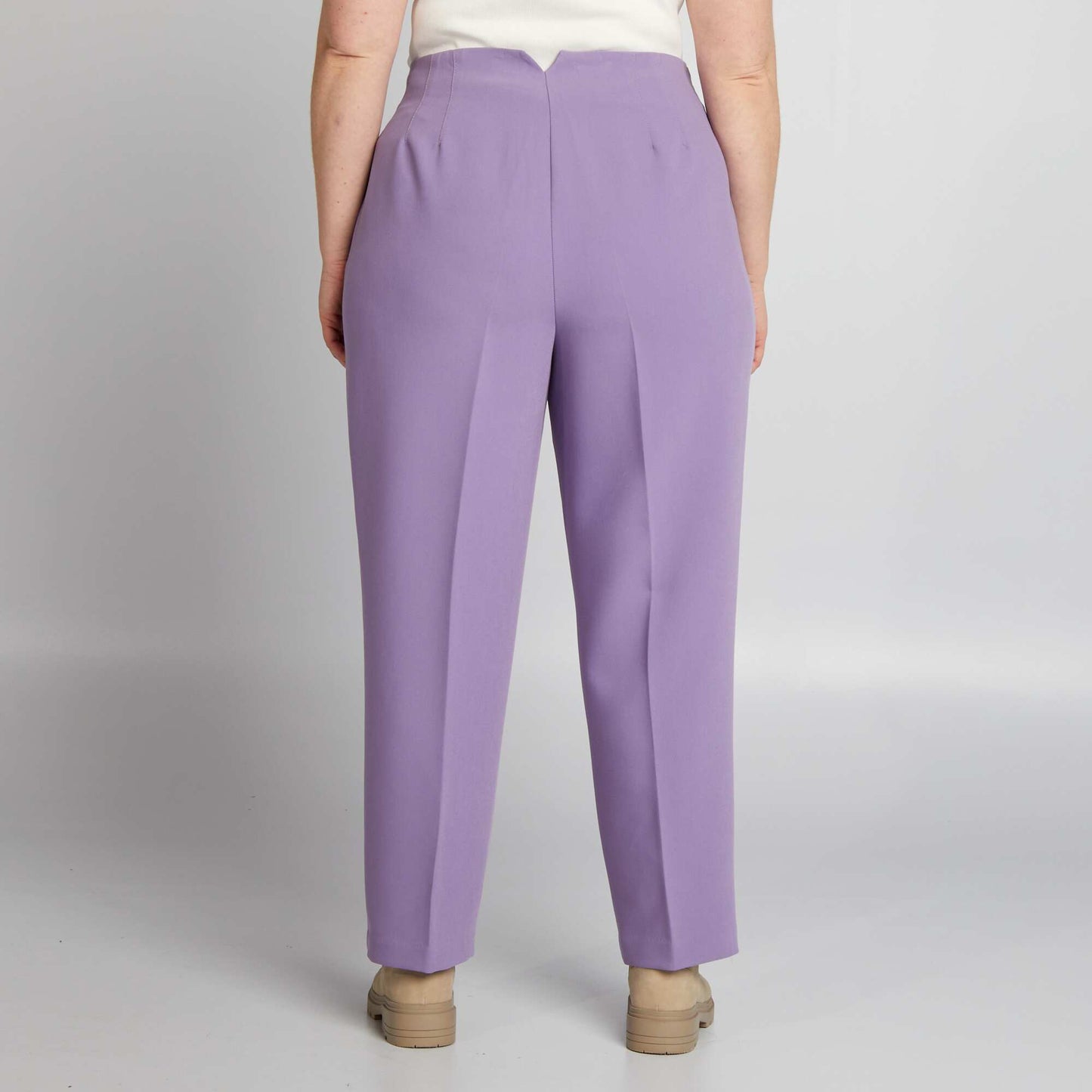 High-waisted straight-leg trousers PURPLE