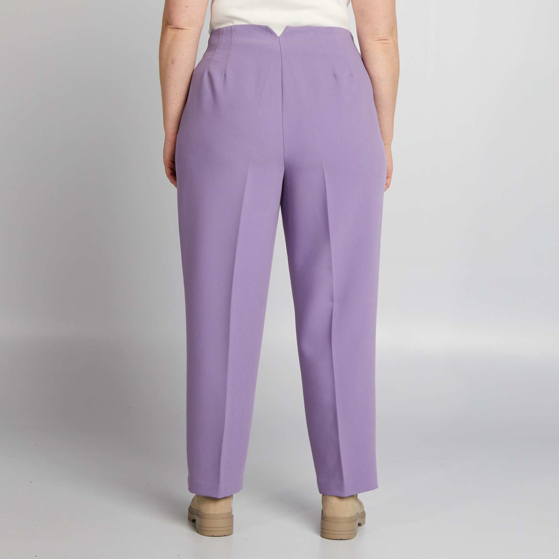 High-waisted straight-leg trousers PURPLE