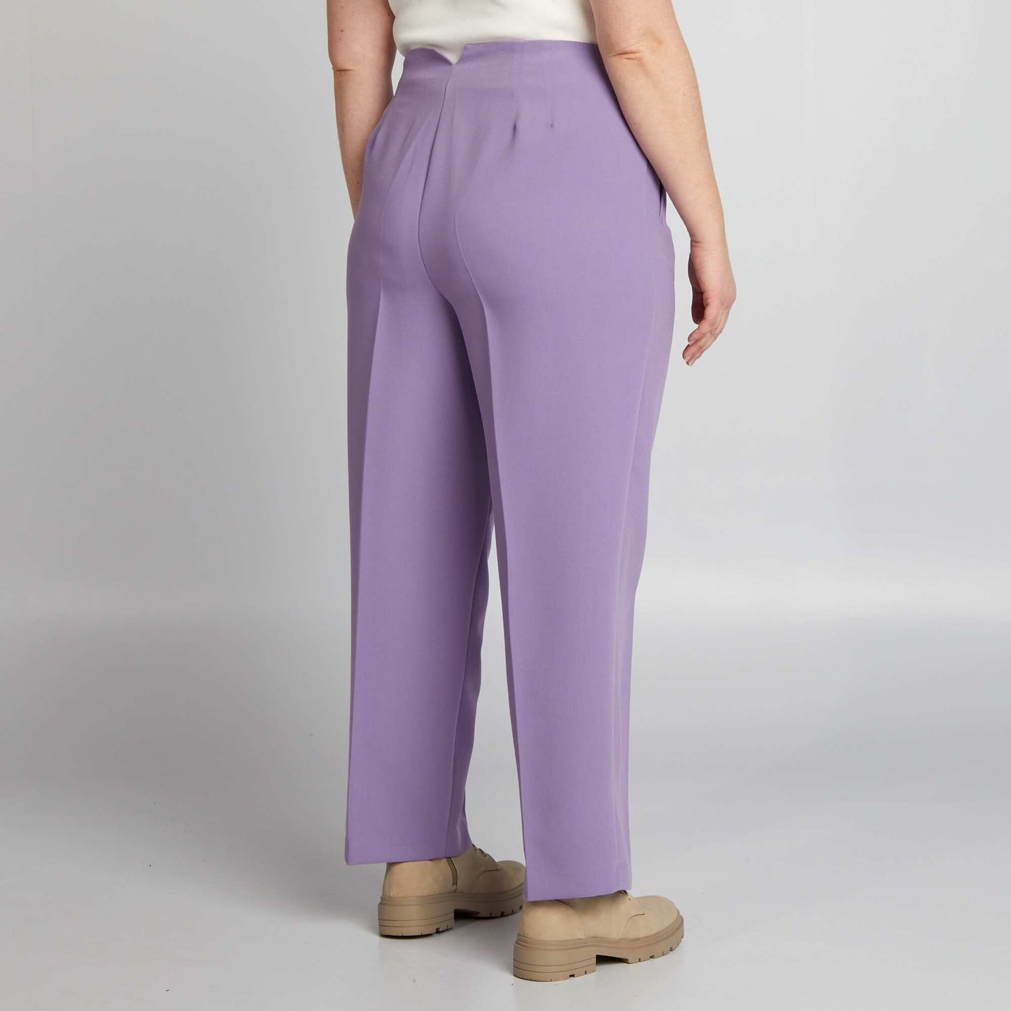 High-waisted straight-leg trousers PURPLE