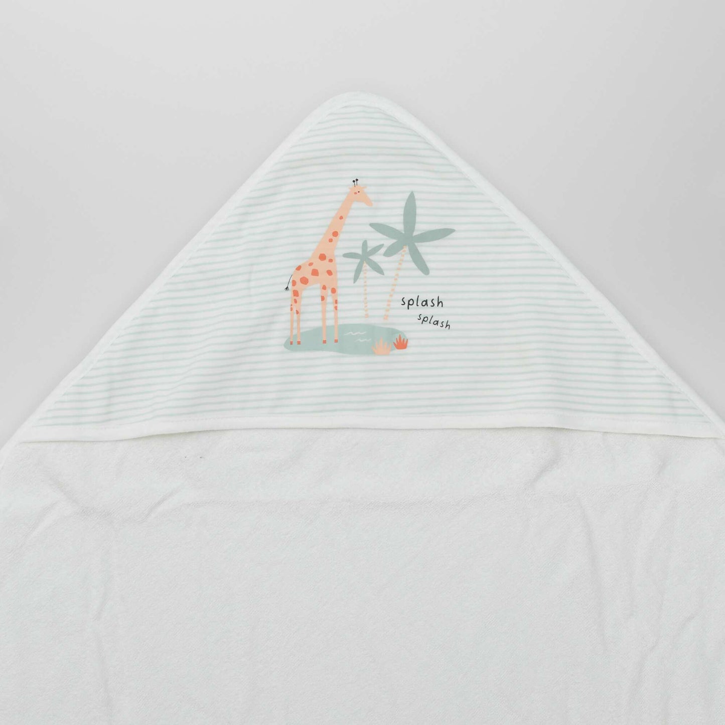 Printed hooded bath towel WHITE