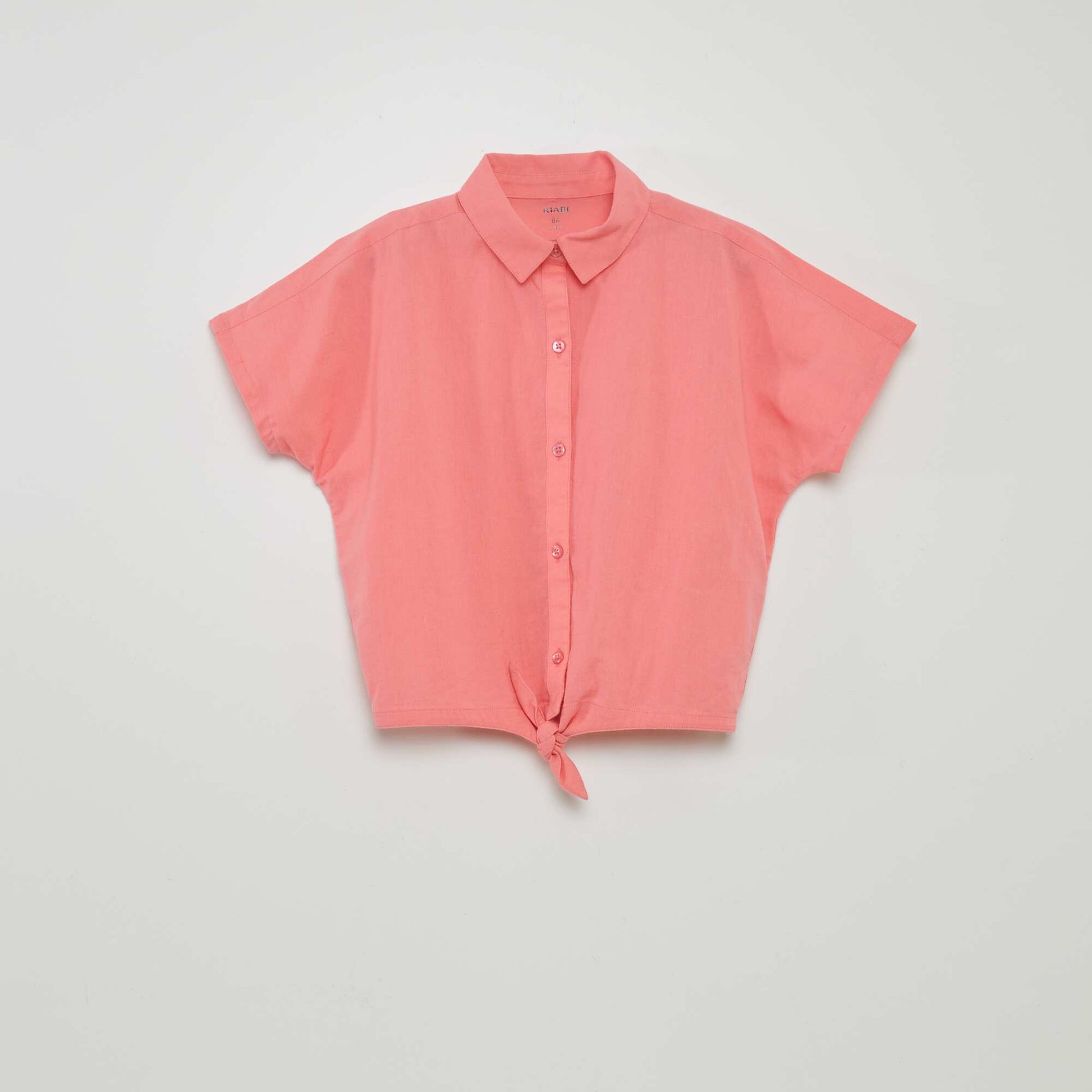 قميص قطني وكتاني برباط PINK