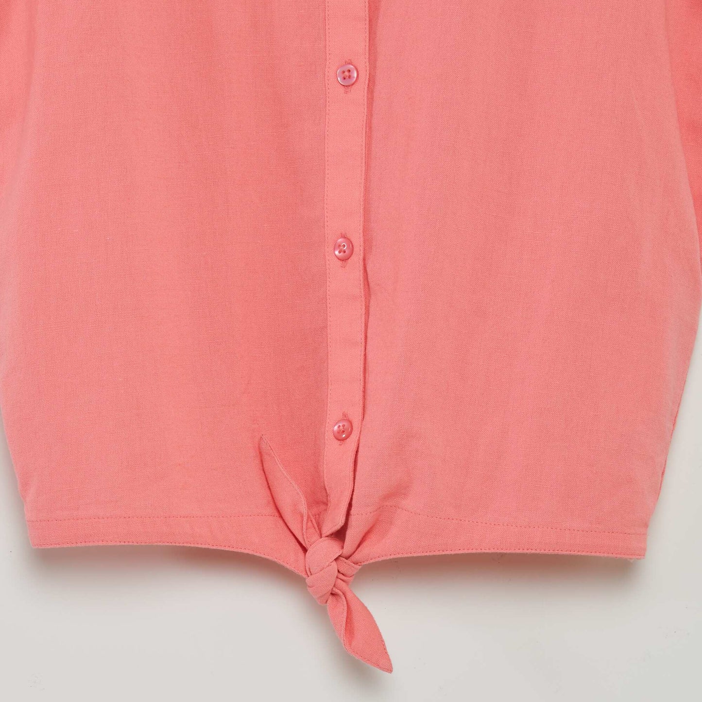 قميص قطني وكتاني برباط PINK