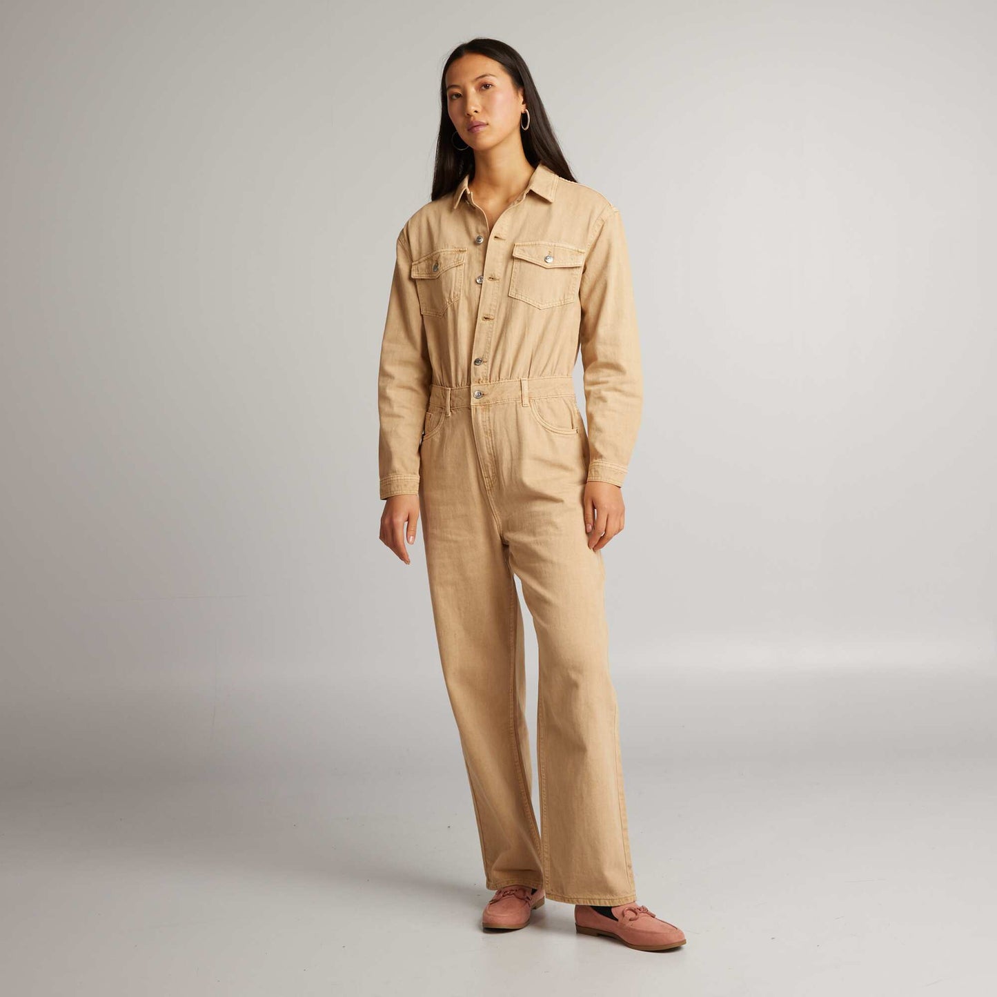 Denim jumpsuit BEIGE