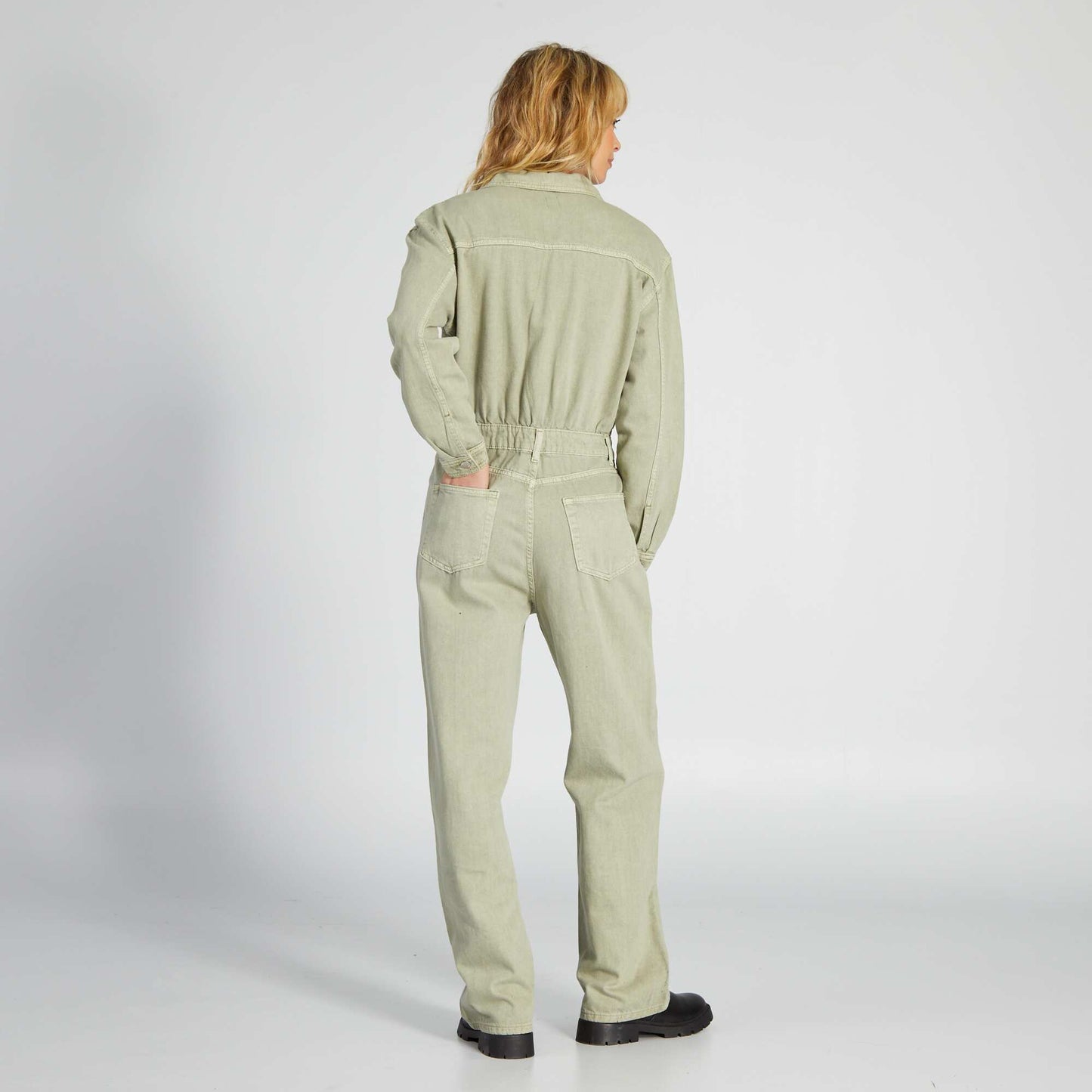 Denim jumpsuit KHAKI