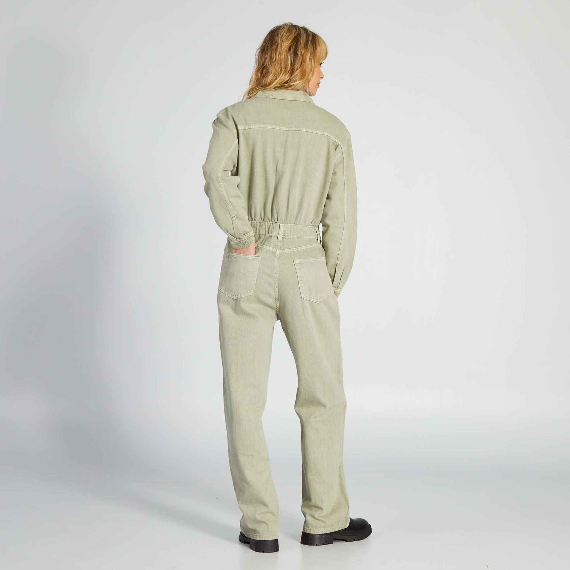 Denim jumpsuit KHAKI