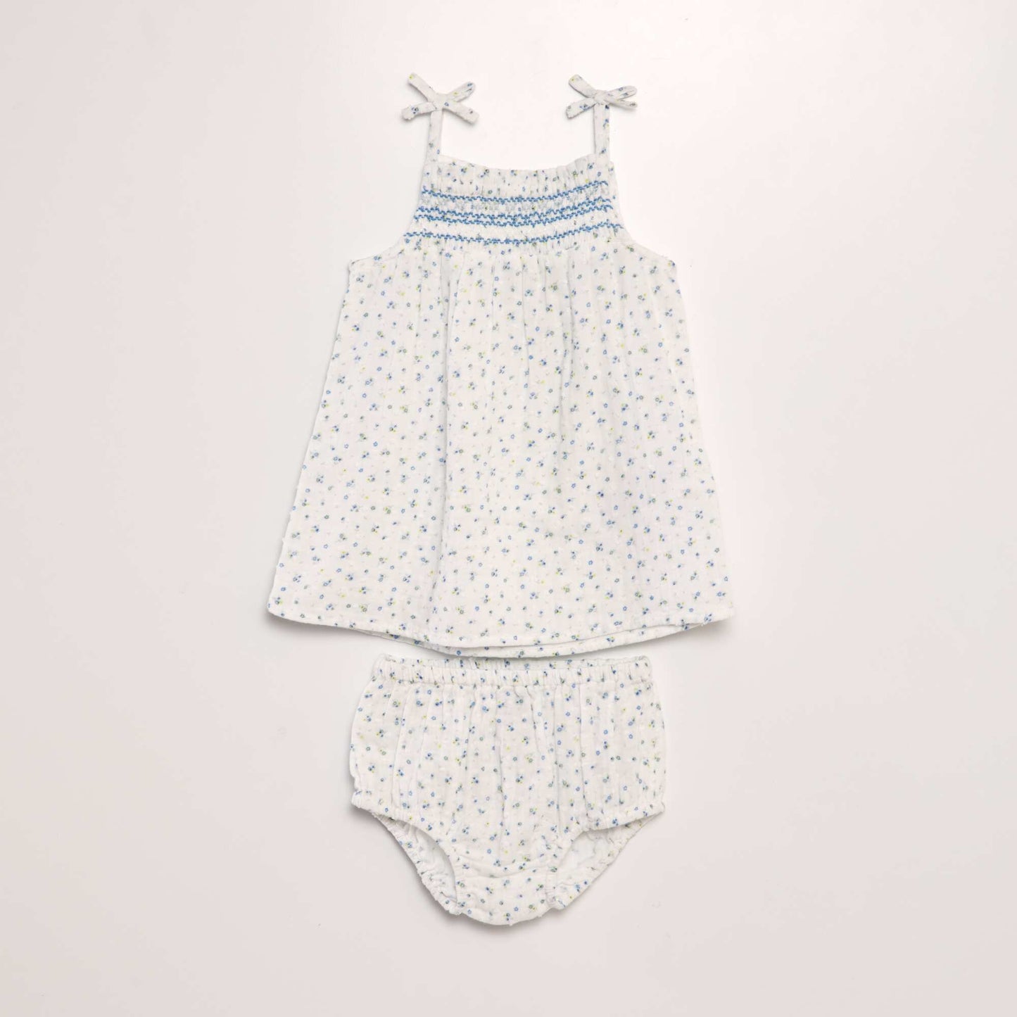 Dotted cotton dress + briefs - Two-piece set YELLOW