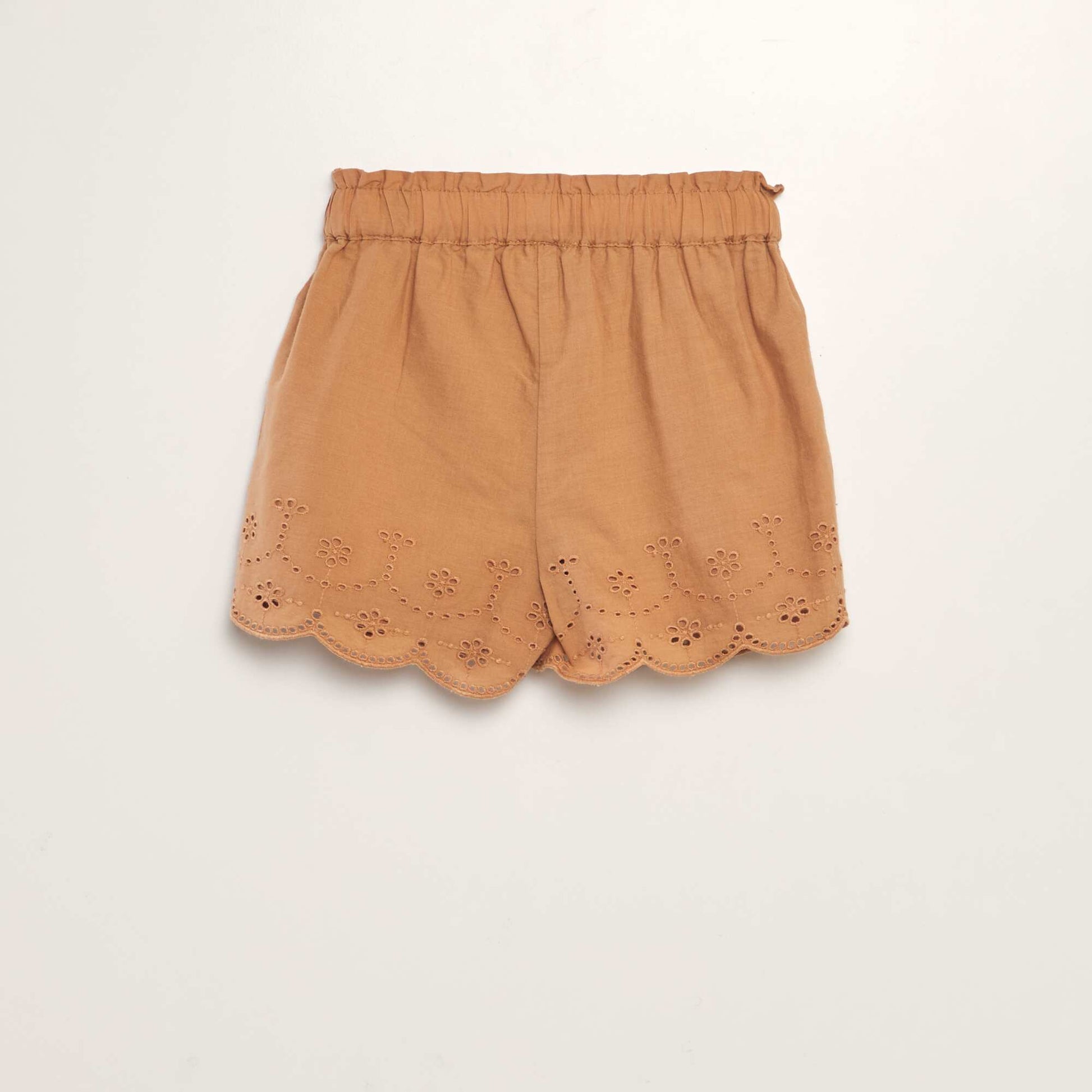 Cotton voile shorts BROWN