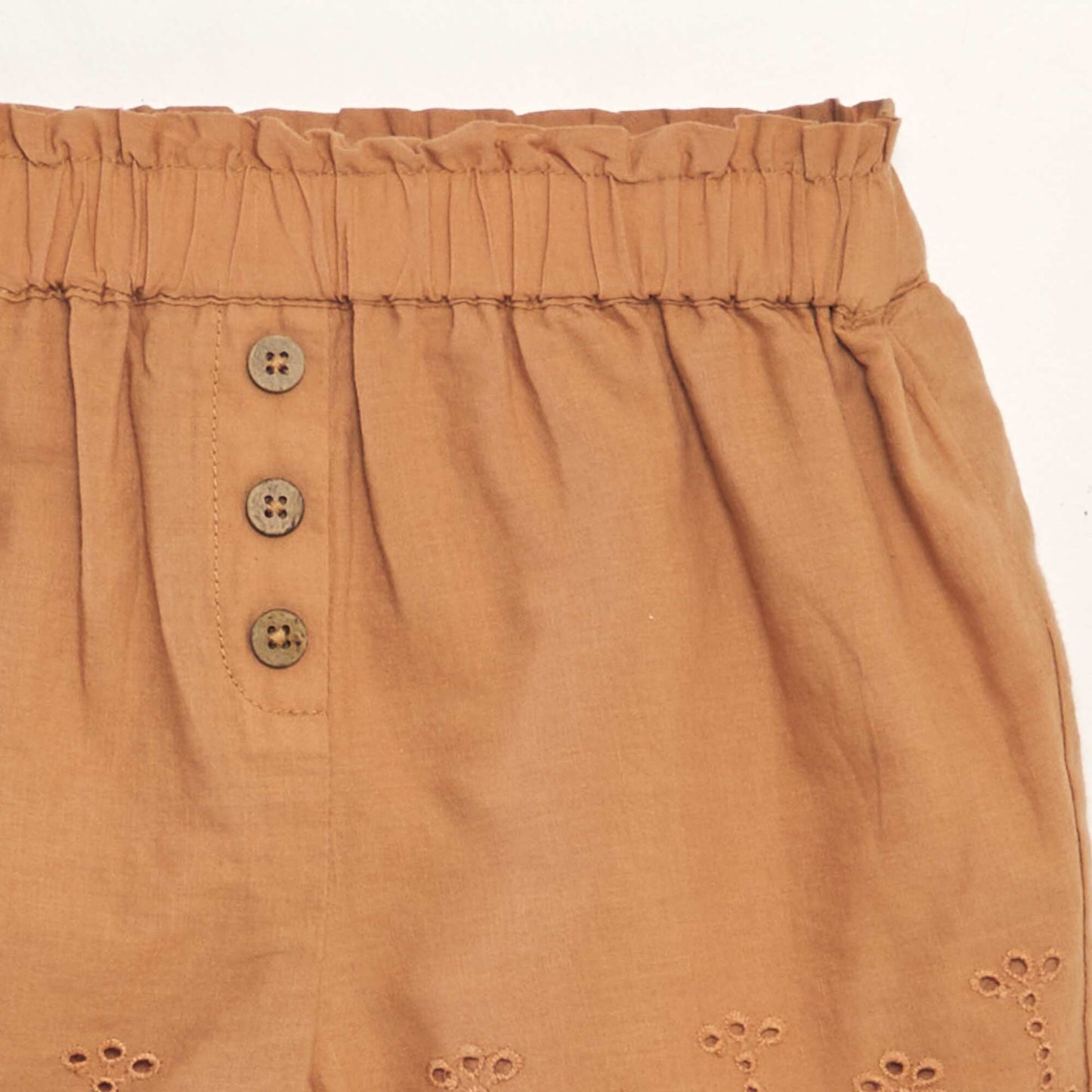 Cotton voile shorts BROWN