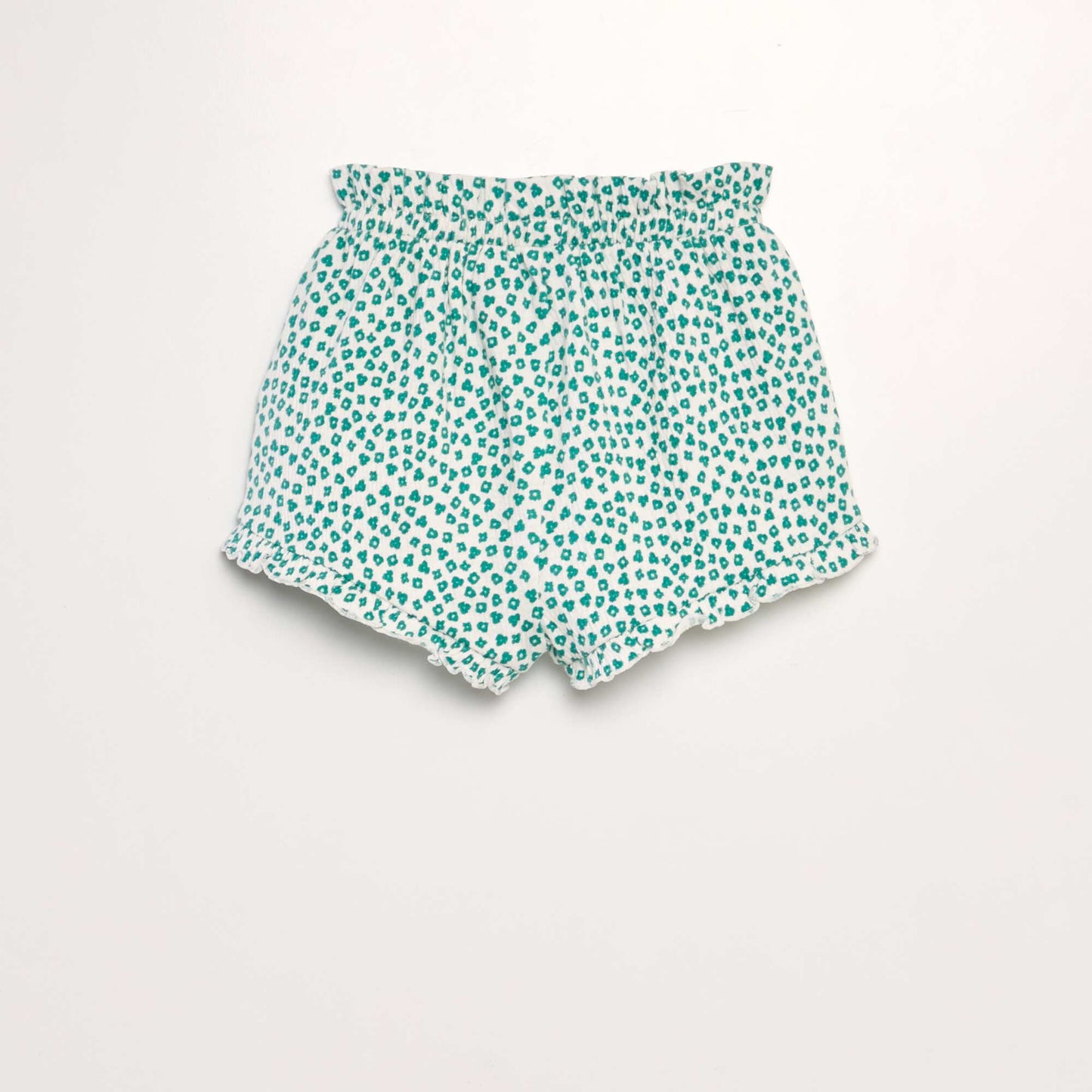 Shorts with ruffled trims WHITE