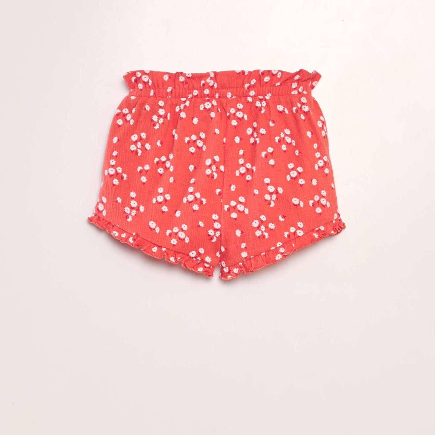 Shorts with ruffled trims RED