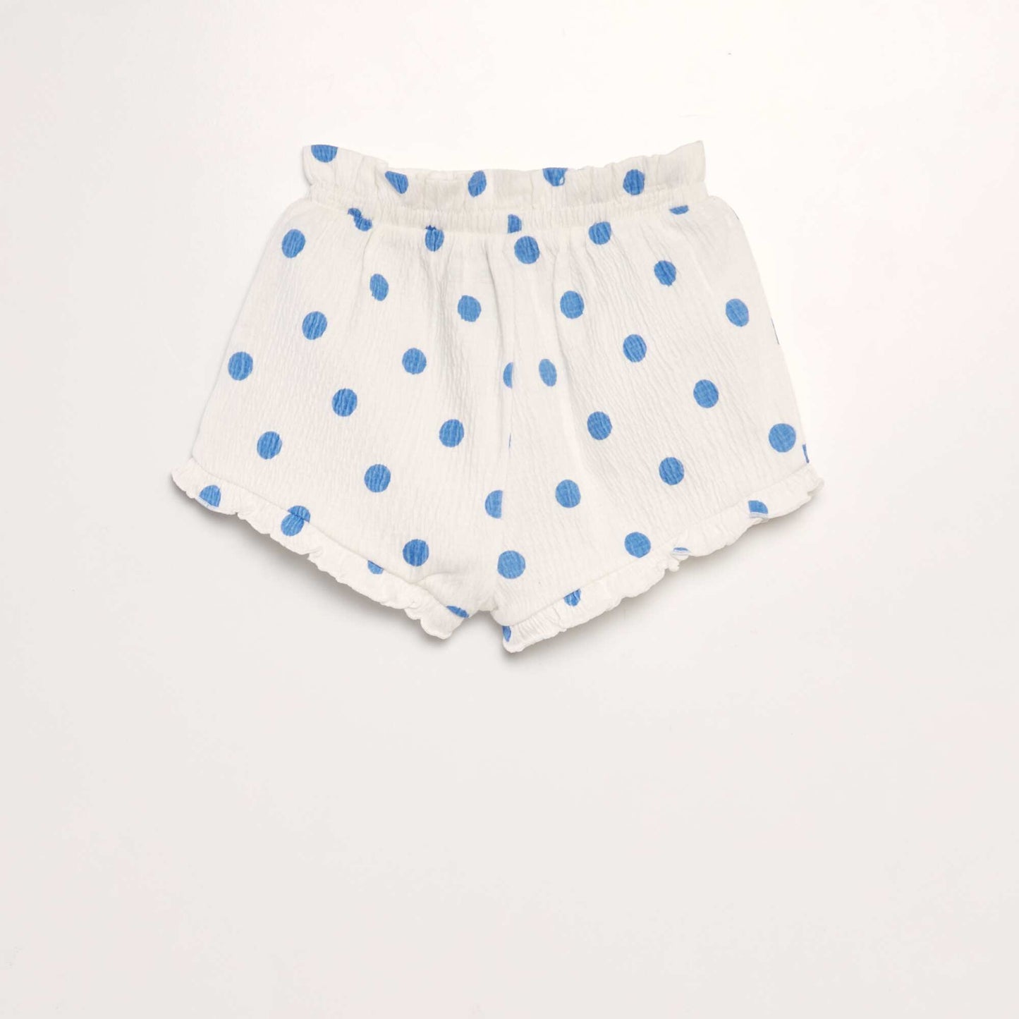 Shorts with ruffled trims WHITE