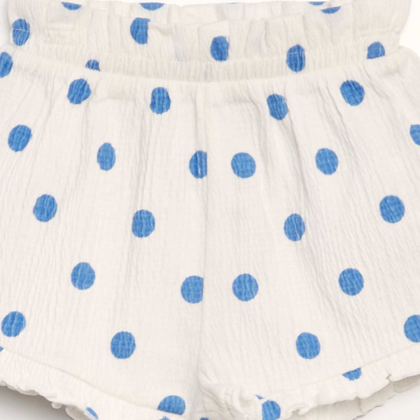 Shorts with ruffled trims WHITE
