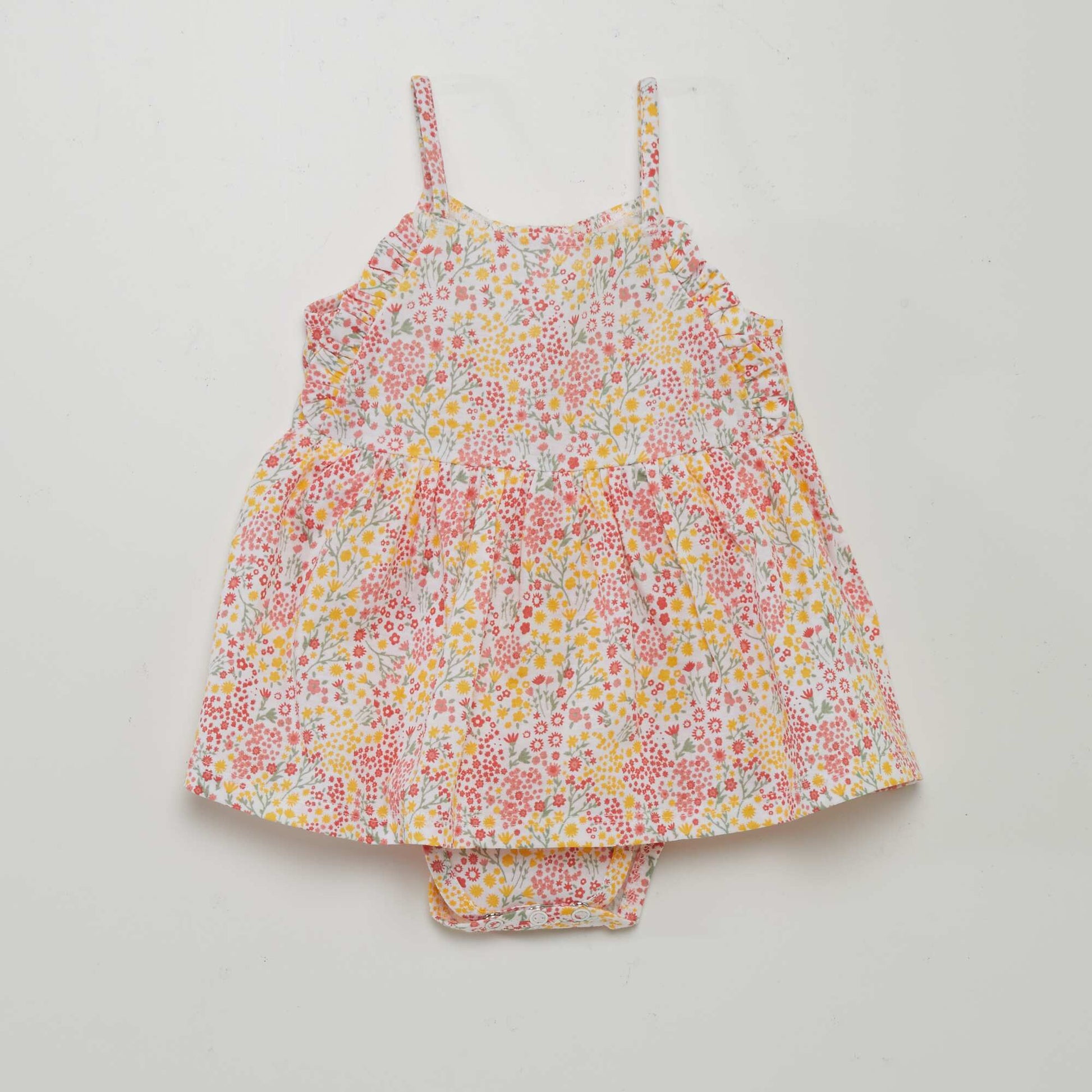 Patterned bodysuit dress WHITE
