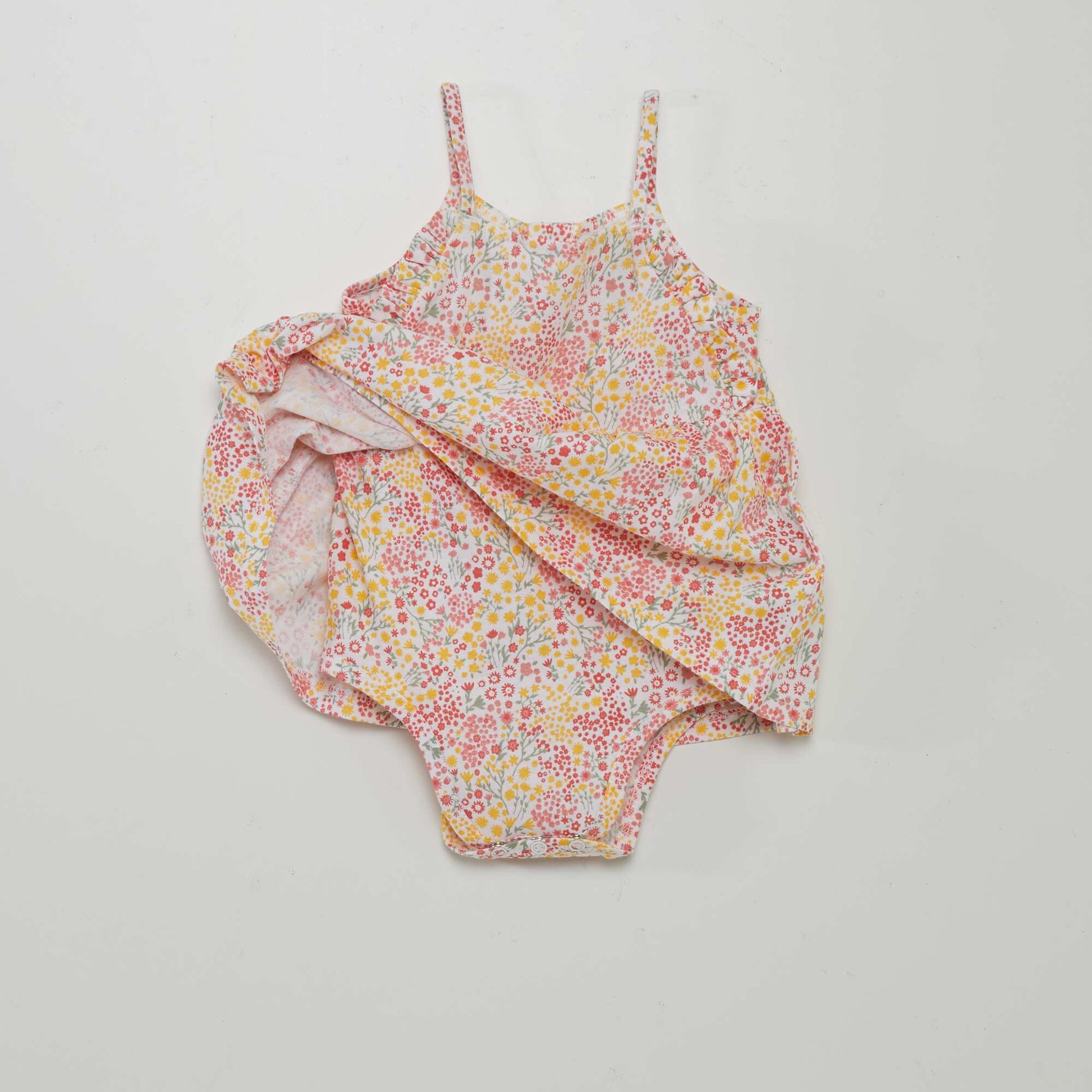 Patterned bodysuit dress WHITE