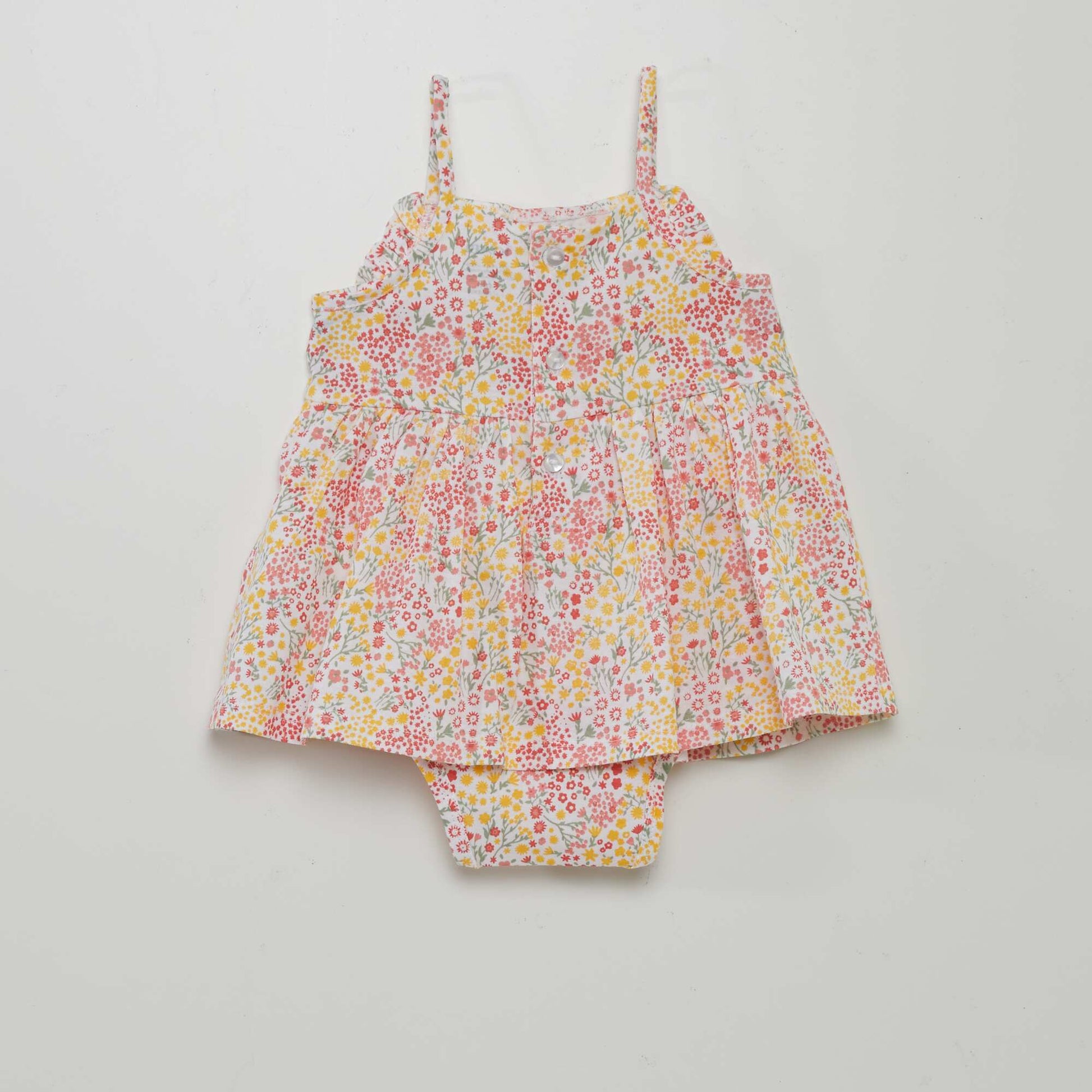 Patterned bodysuit dress WHITE