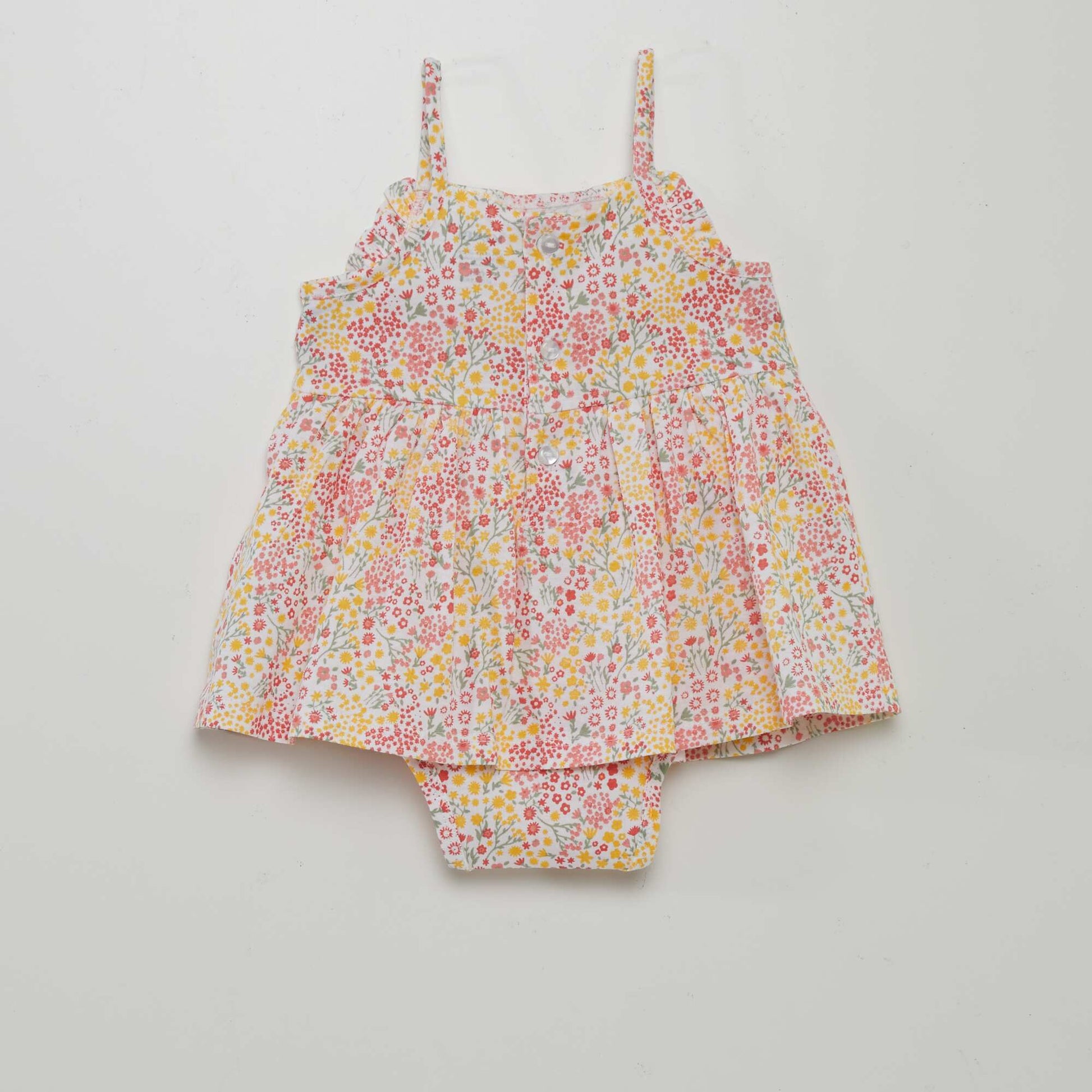 Patterned bodysuit dress WHITE