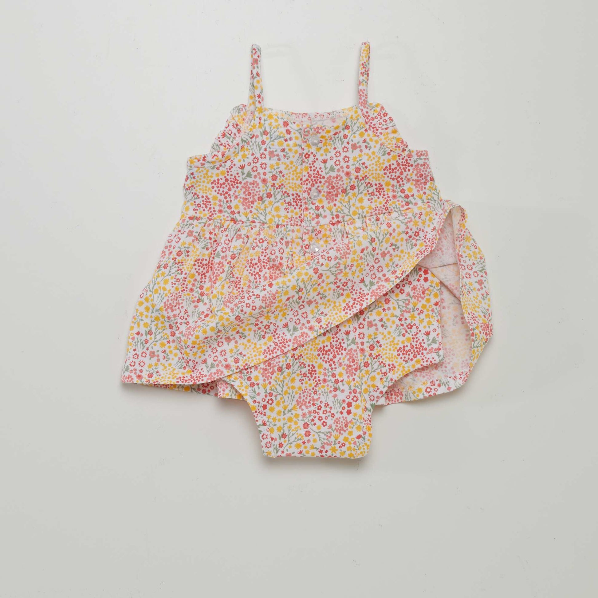 Patterned bodysuit dress WHITE