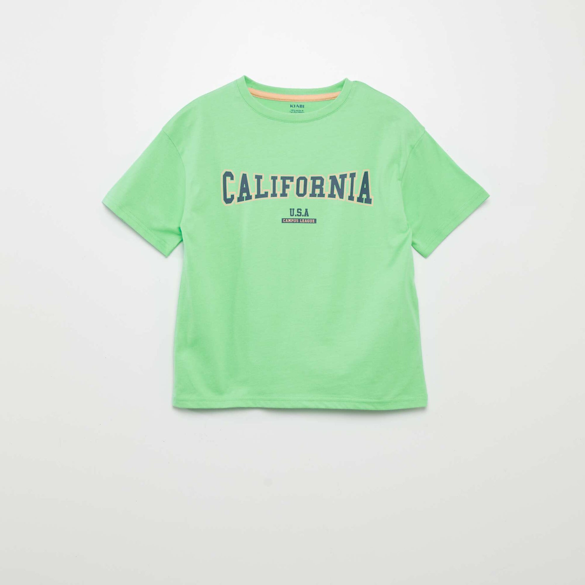 Short-sleeved printed T-shirt GREEN