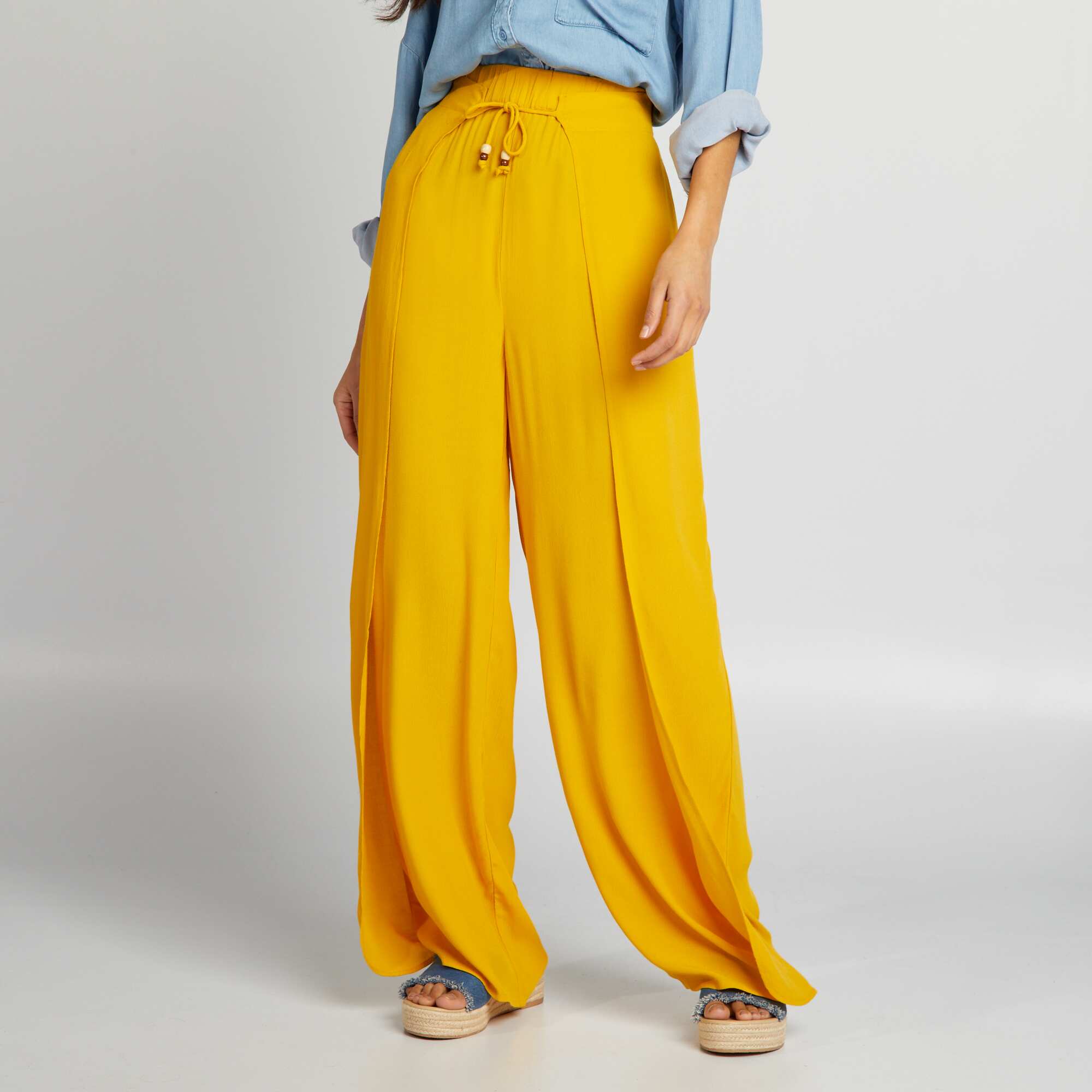 Flowing wide leg trousers best sale