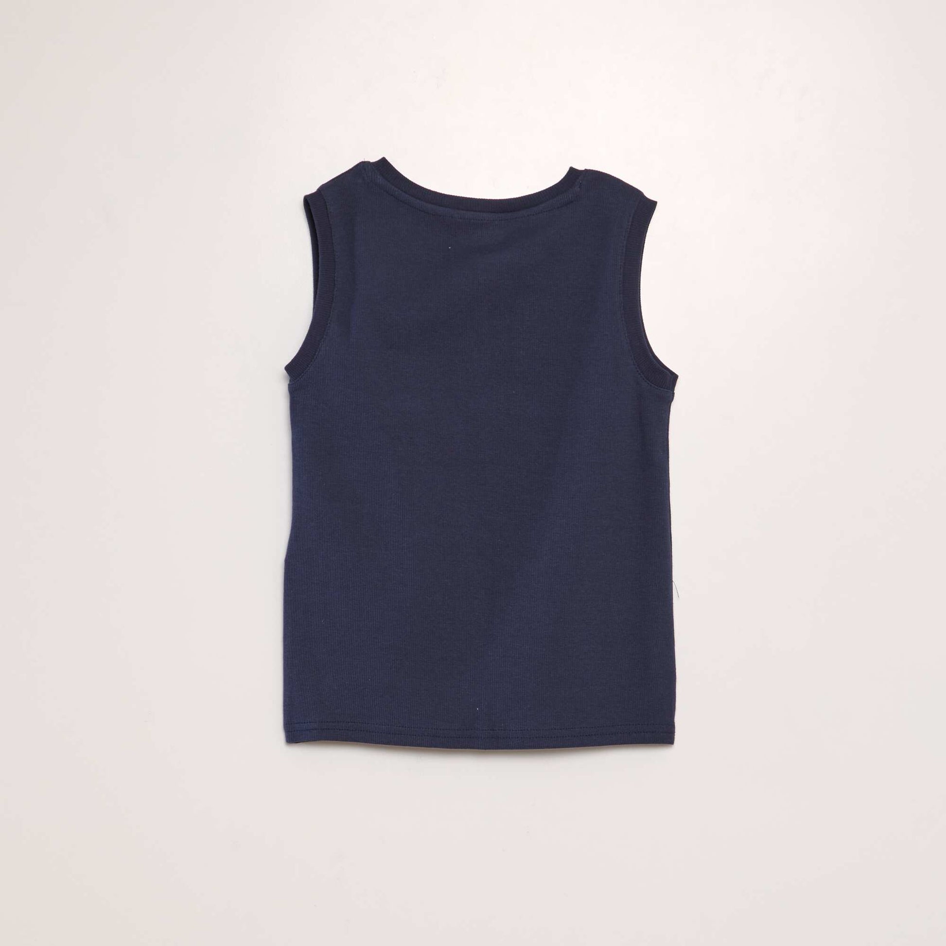 Printed ribbed vest top BLUE