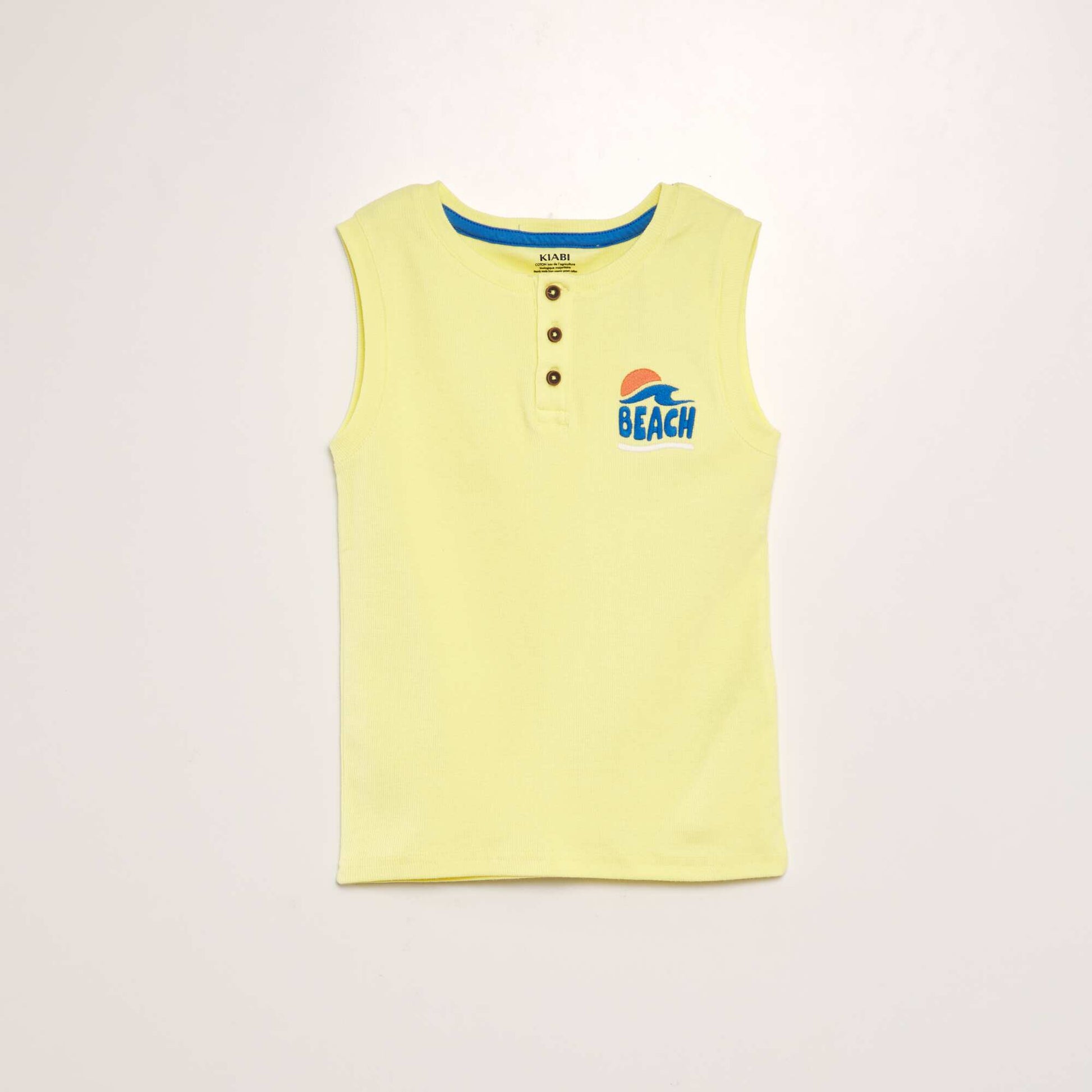 Printed ribbed vest top YELLOW