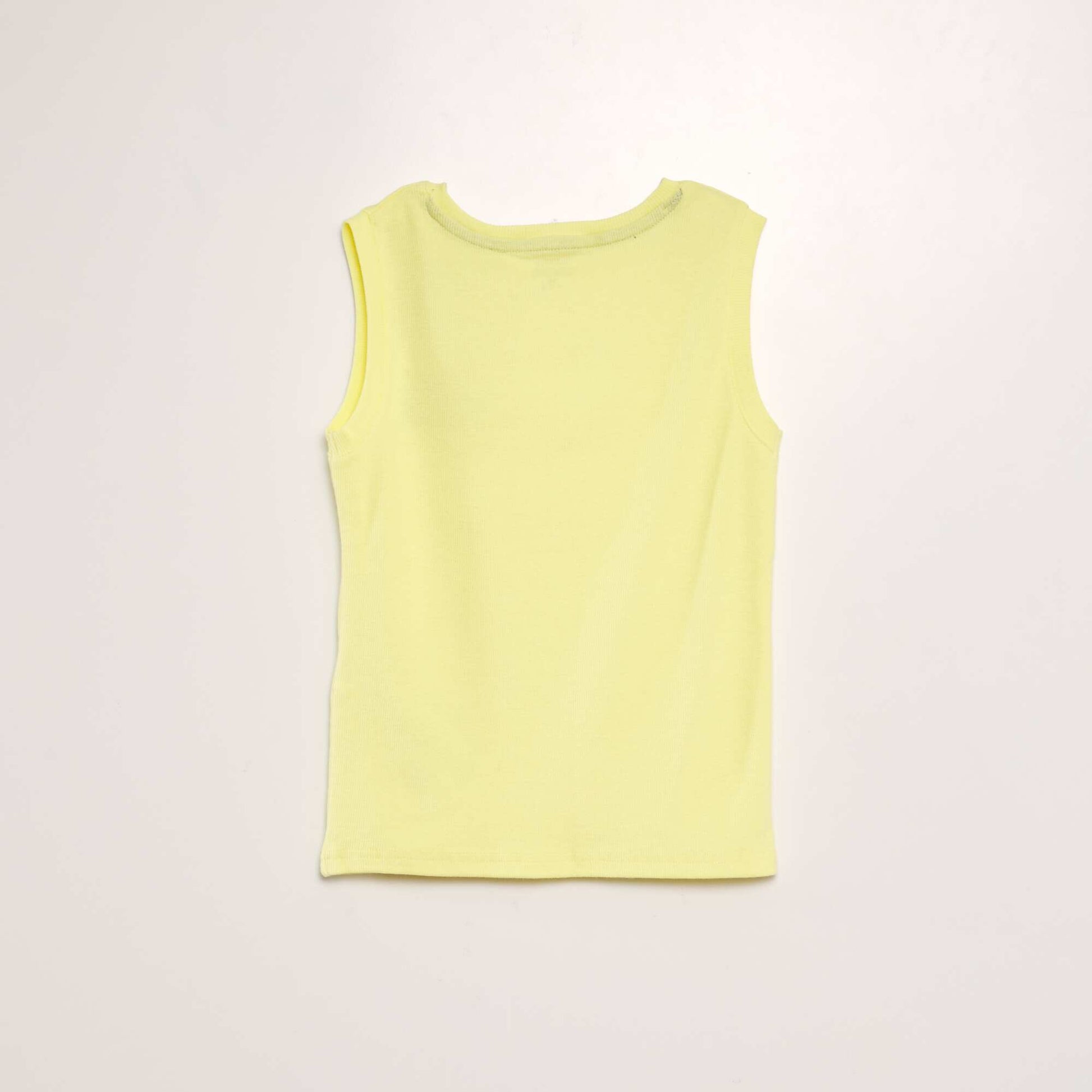 Printed ribbed vest top YELLOW