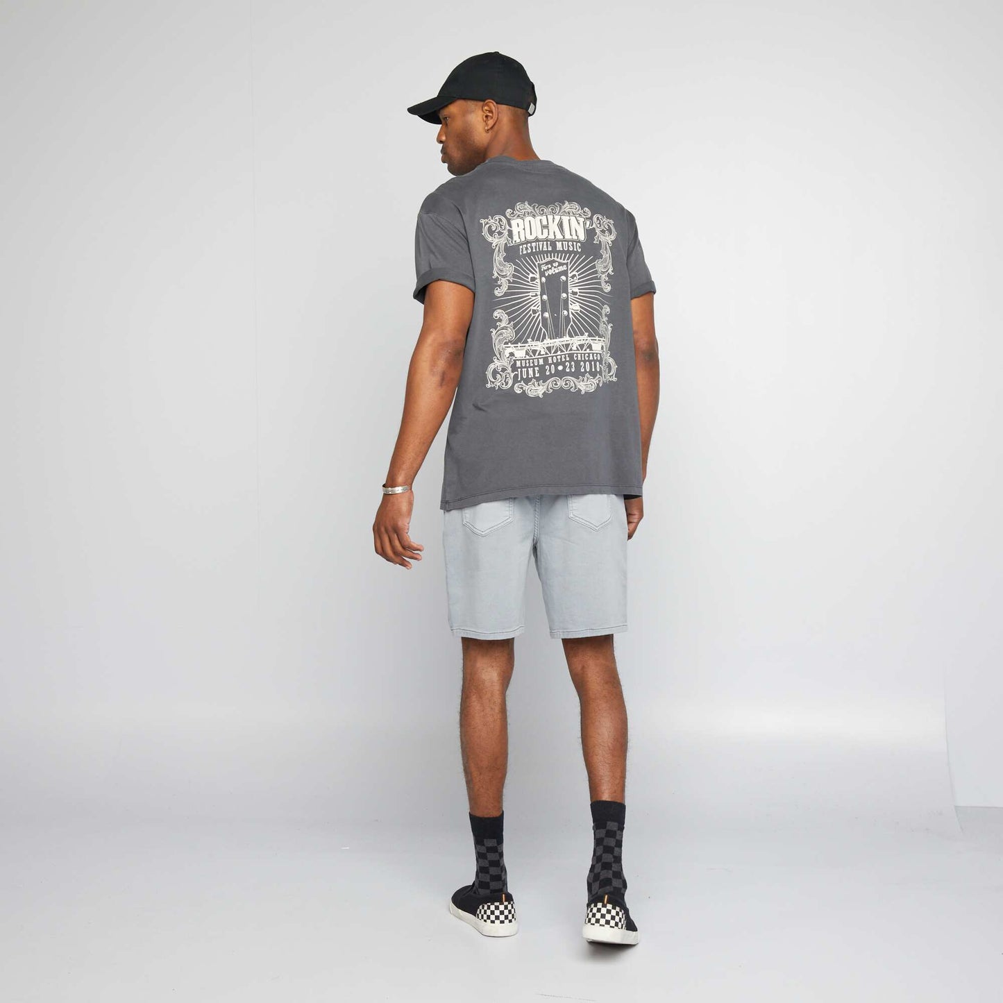 Printed oversized T-shirt GREY