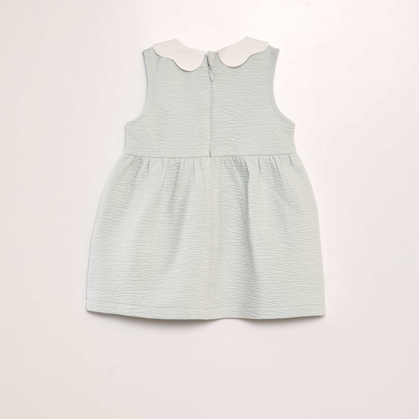 Crinkle-knit dress with Peter Pan collar BLUE