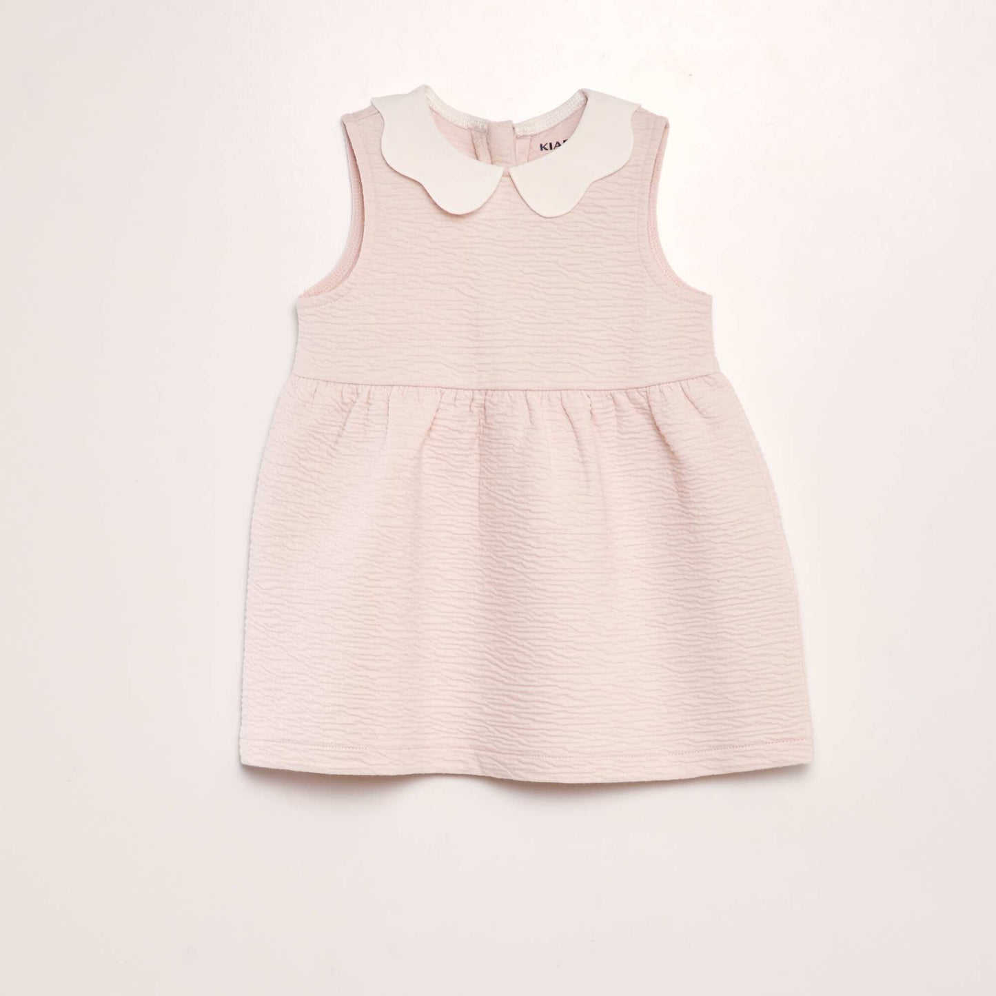 Crinkle-knit dress with Peter Pan collar PINK