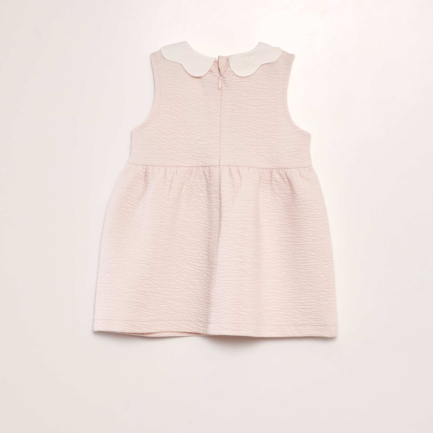 Crinkle-knit dress with Peter Pan collar PINK