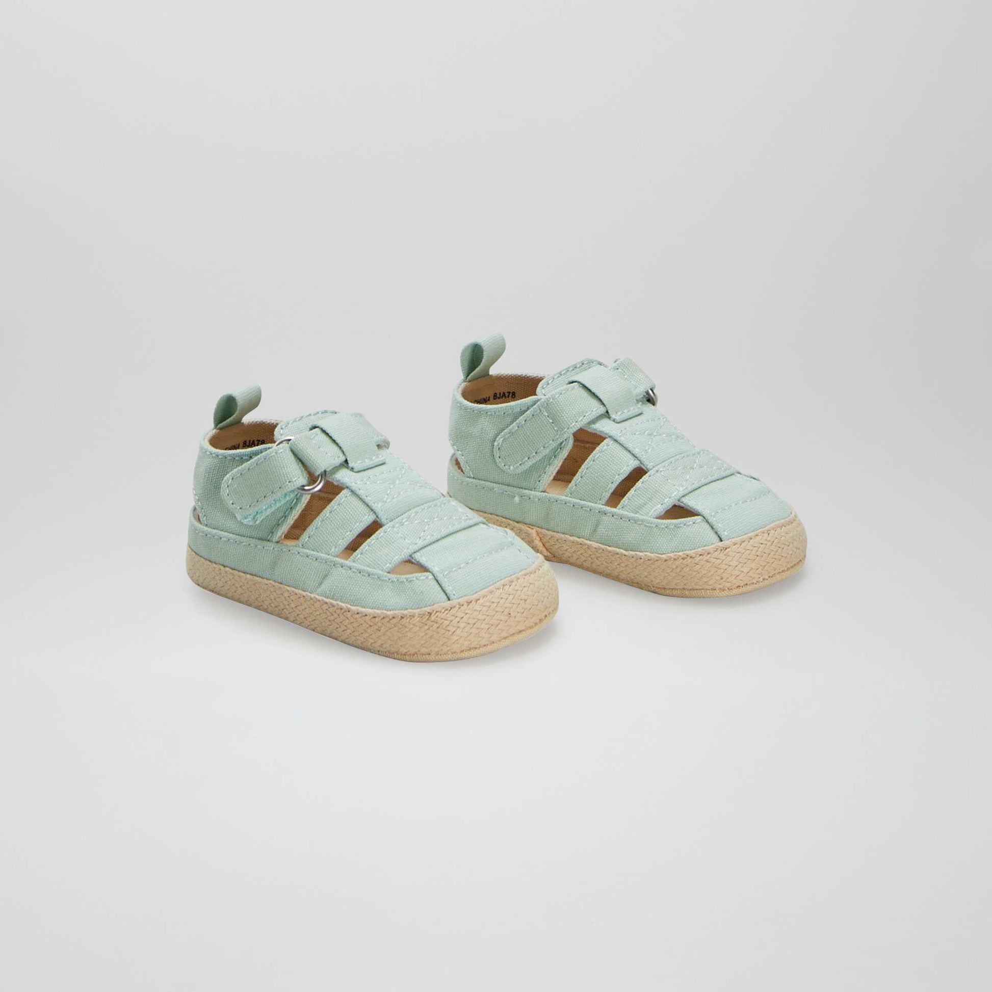 Closed sandals with rope sole BLUE