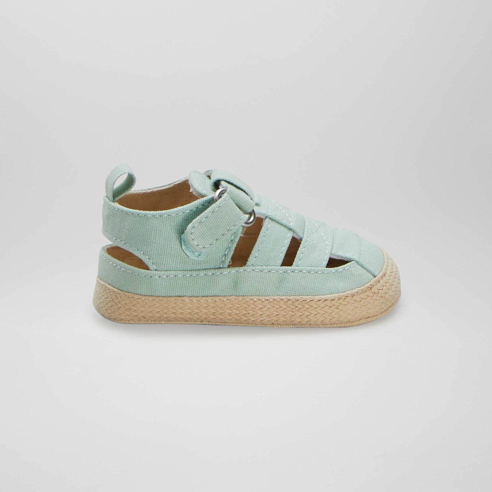 Closed sandals with rope sole BLUE
