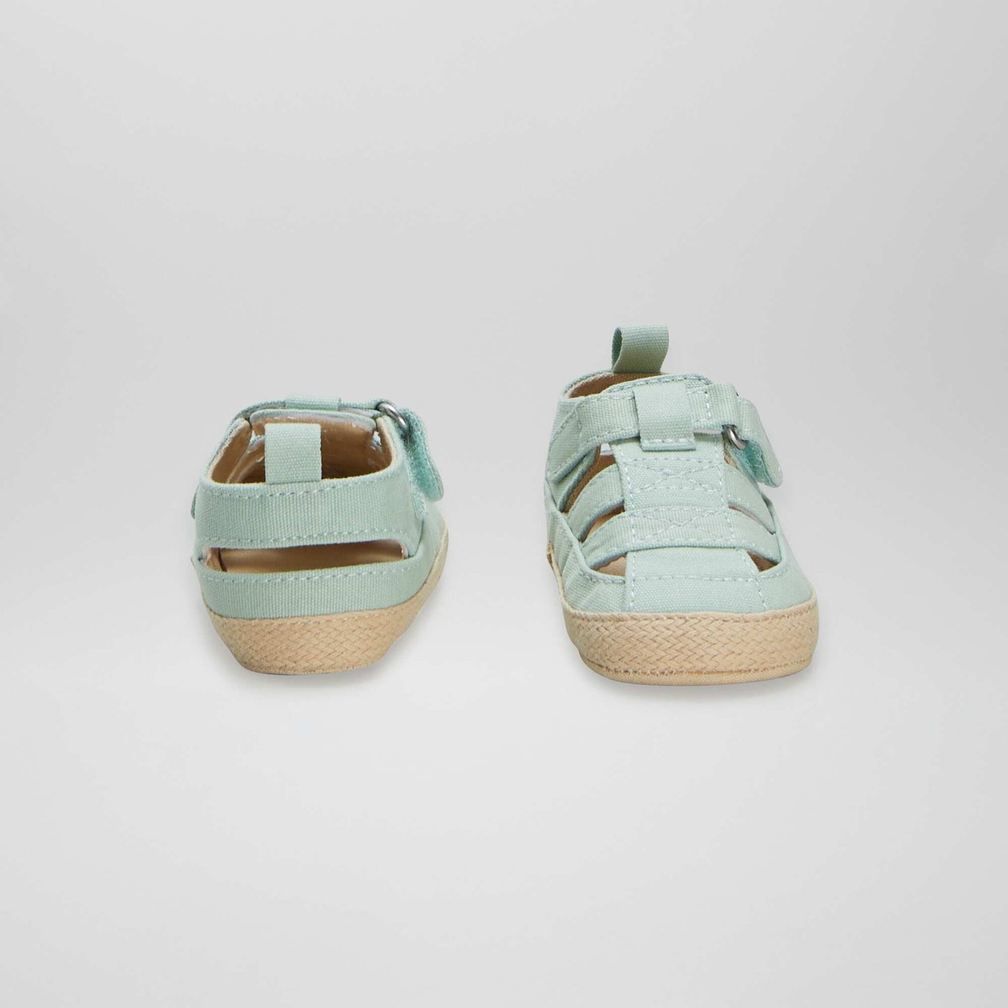 Closed sandals with rope sole BLUE