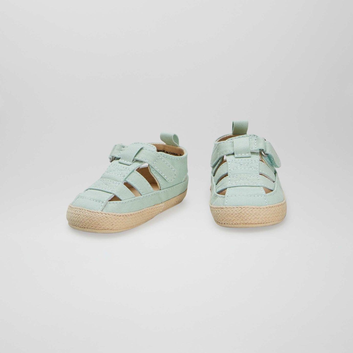 Closed sandals with rope sole BLUE