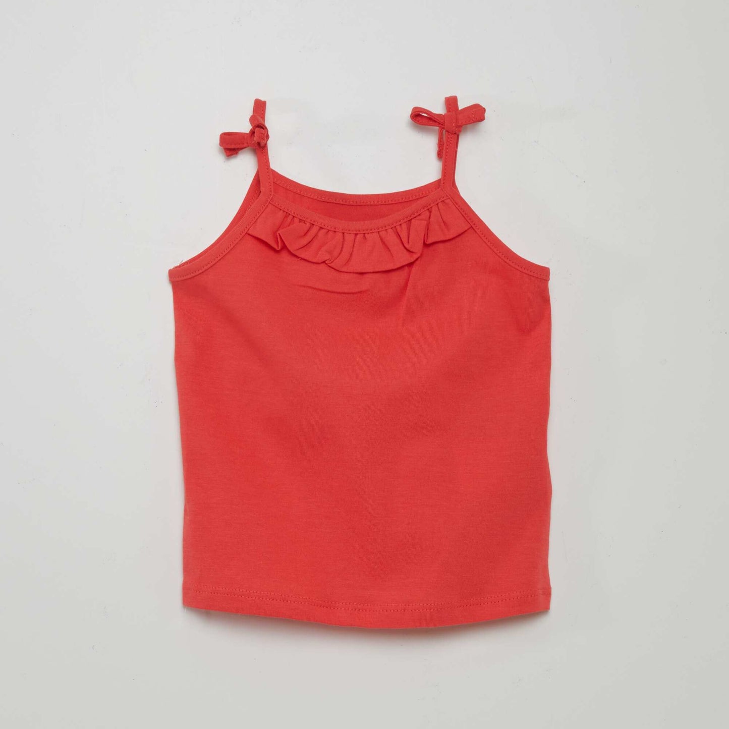 Jersey vest top with narrow bow straps - Pack of 2 WHITE
