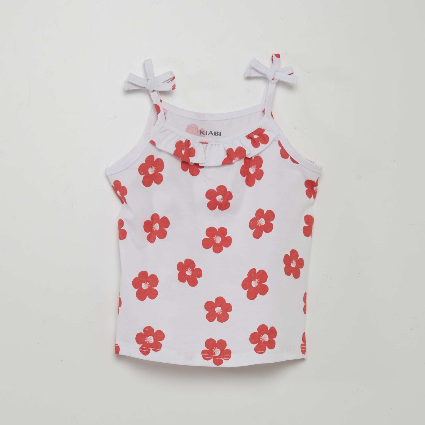 Jersey vest top with narrow bow straps - Pack of 2 WHITE