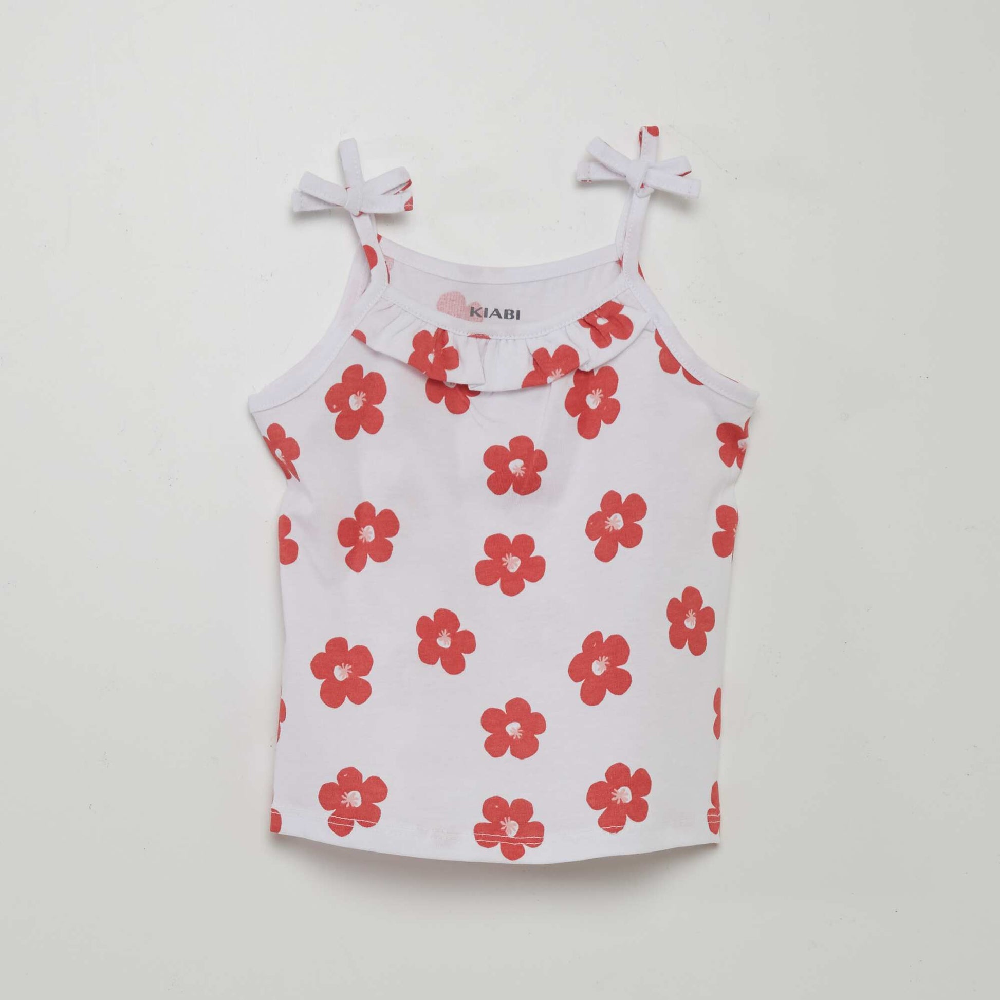 Jersey vest top with narrow bow straps - Pack of 2 WHITE