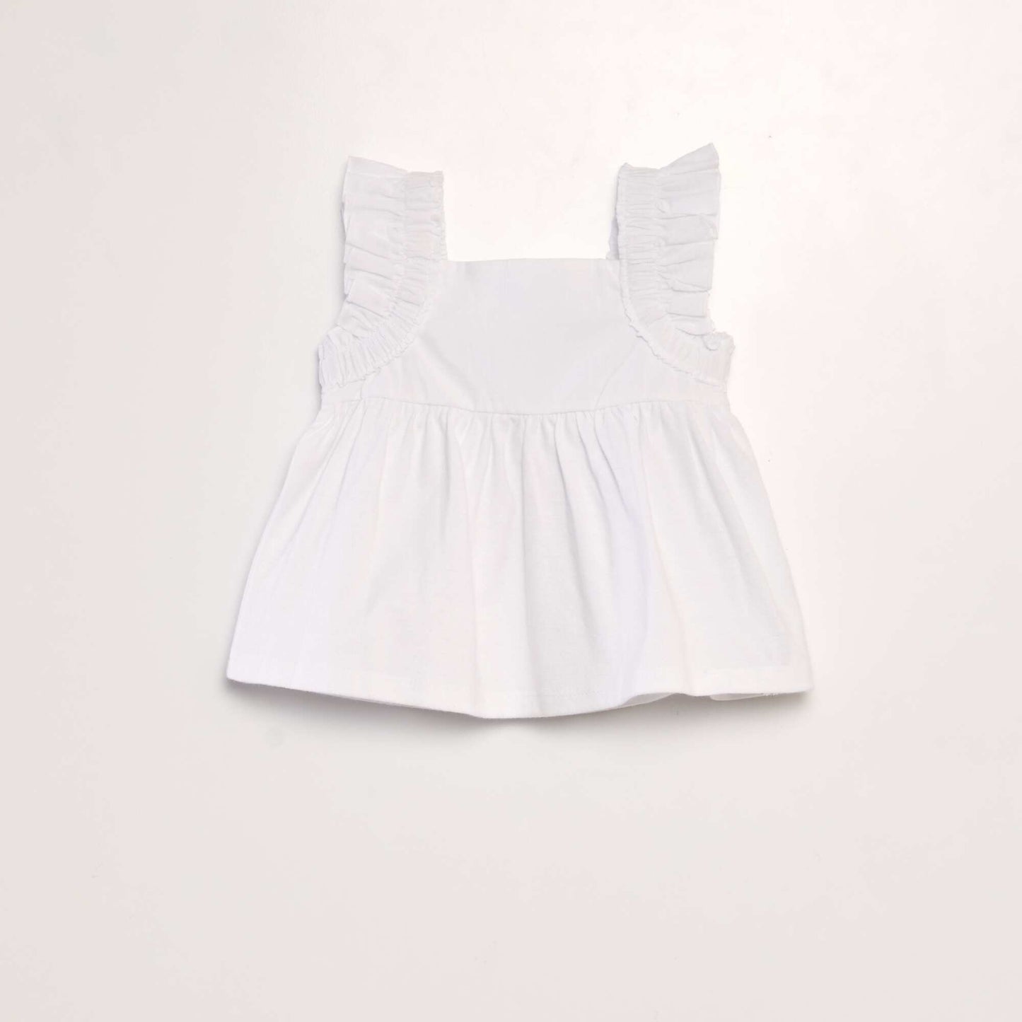T-shirt with ruffled straps WHITE
